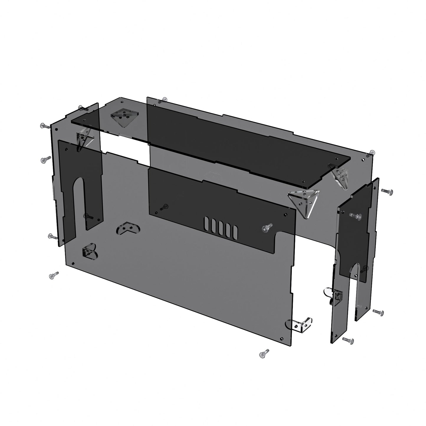 PlayVital Acrylic Dust Cover for Nintendo Switch 2 Console & Charging Dock Assemble Waterproof Protective Box Cover Sleeve for Nintendo Switch 2 (2025) - Clear Black PlayVital