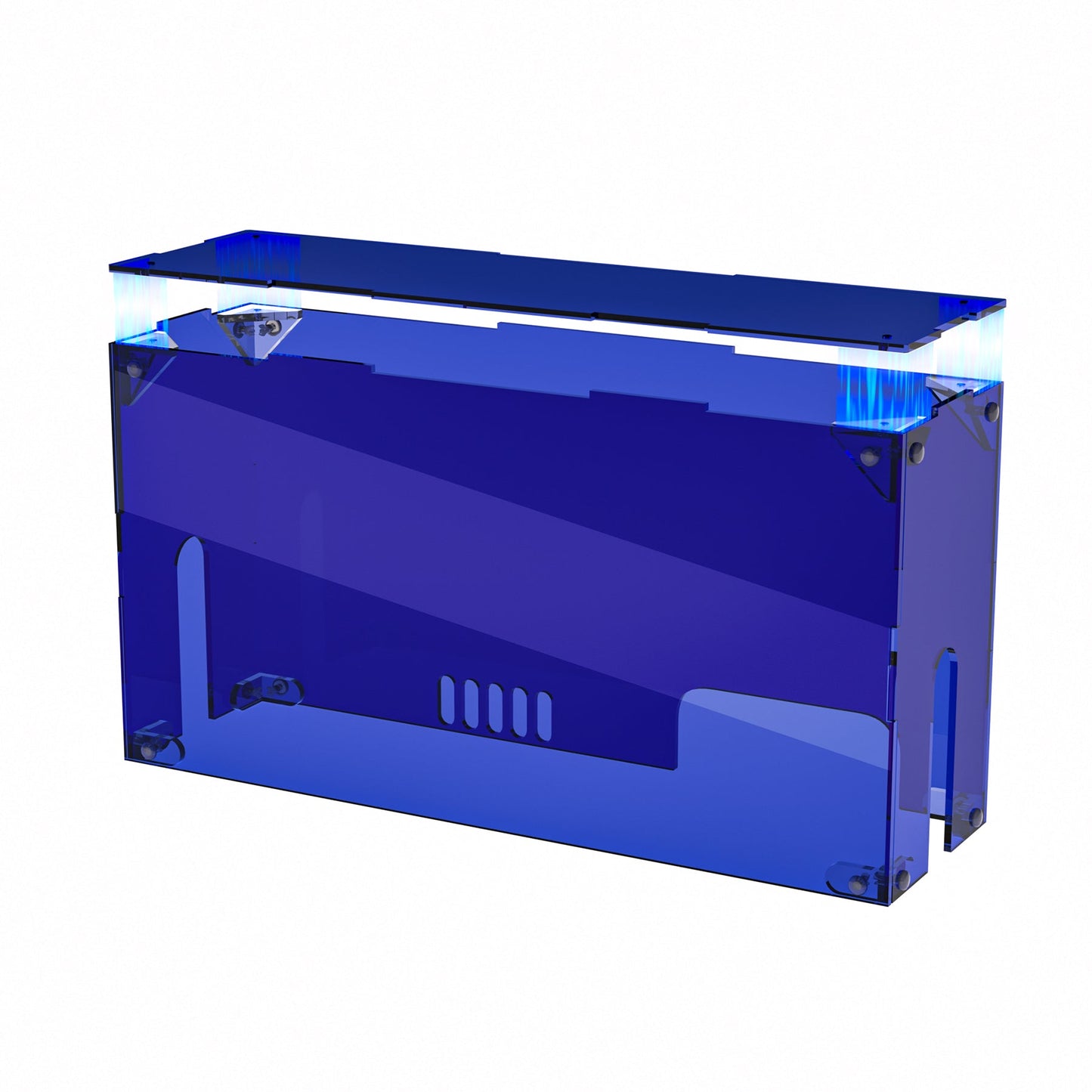PlayVital Acrylic Dust Cover for Nintendo Switch 2 Console & Charging Dock Assemble Waterproof Protective Box Cover Sleeve for Nintendo Switch 2 (2025) - Clear Blue PlayVital