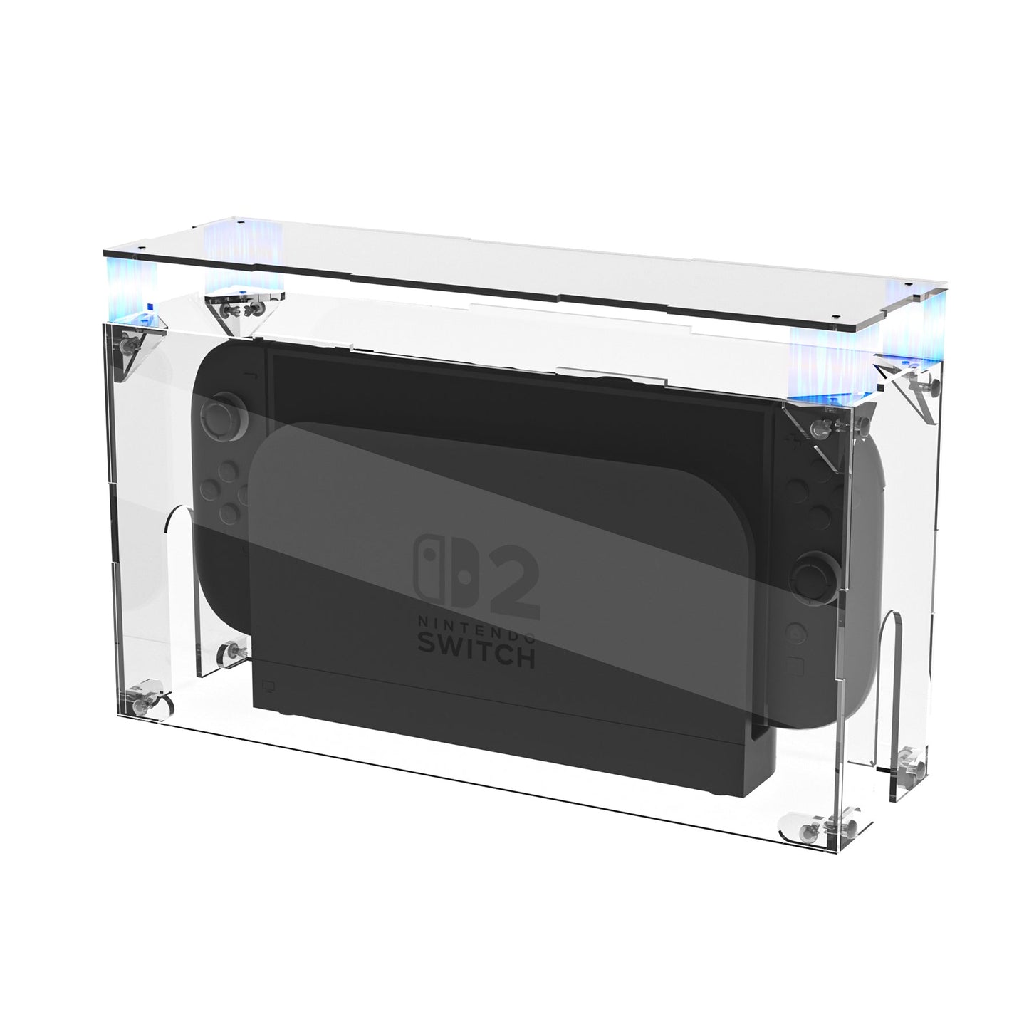 PlayVital Acrylic Dust Cover for Nintendo Switch 2 Console & Charging Dock Assemble Waterproof Protective Box Cover Sleeve for Nintendo Switch 2 (2025) - Transparent PlayVital