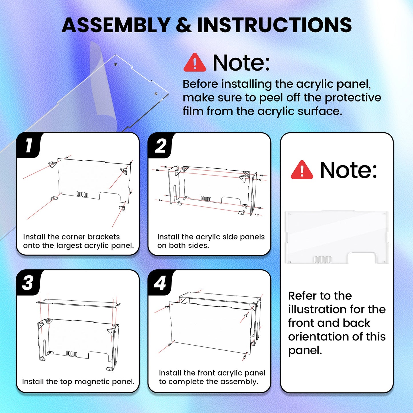 PlayVital Acrylic Dust Cover for Nintendo Switch 2 Console & Charging Dock Assemble Waterproof Protective Box Cover Sleeve for Nintendo Switch 2 (2025) - Transparent PlayVital