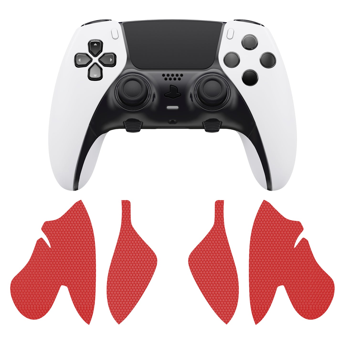 PlayVital Professional Textured Anti-Skid Sweat-Absorbent Controller Grip for PS5 Edge Wireless Controller - Red