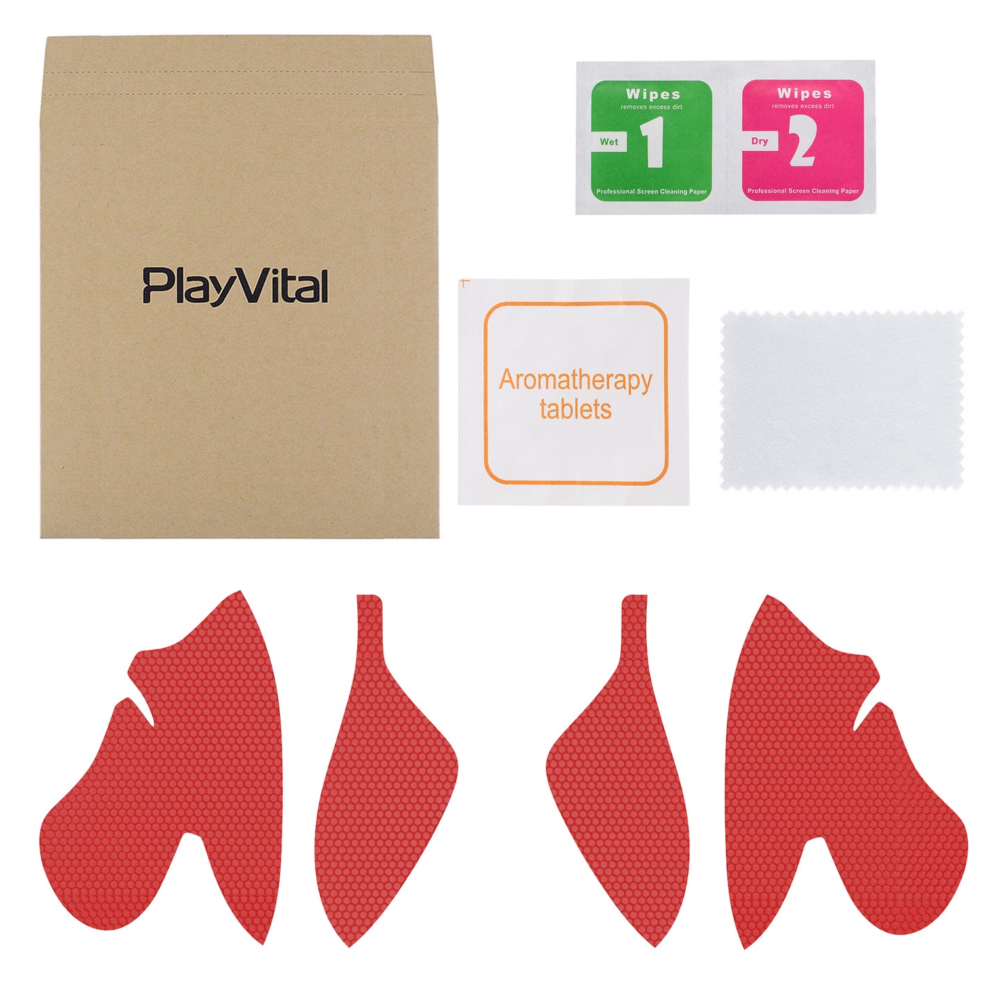 PlayVital Professional Textured Anti-Skid Sweat-Absorbent Controller Grip for PS5 Edge Wireless Controller - Red