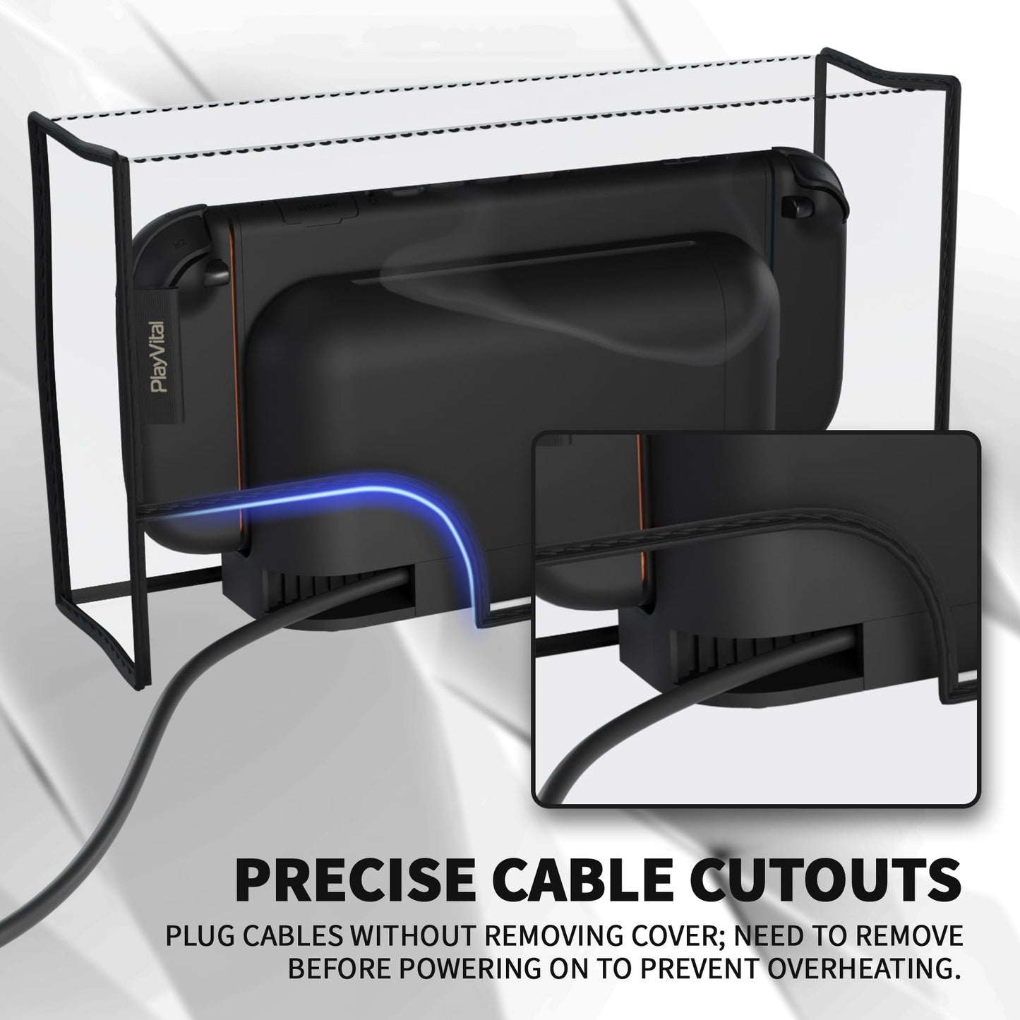 PlayVital Anti Scratch Waterproof Nylon Dust Cover for Nintendo Switch 2 Charging Dock - Transparent PlayVital