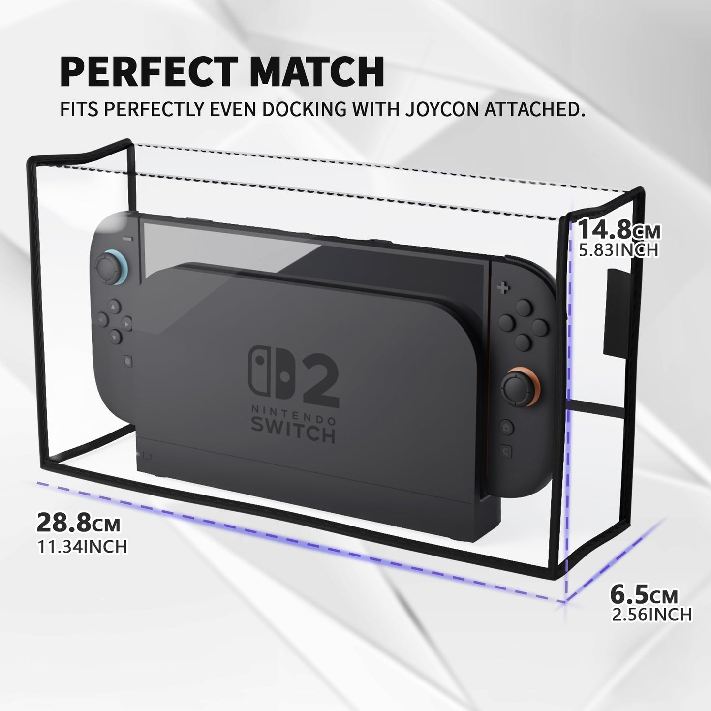 PlayVital Anti Scratch Waterproof Nylon Dust Cover for Nintendo Switch 2 Charging Dock - Transparent PlayVital