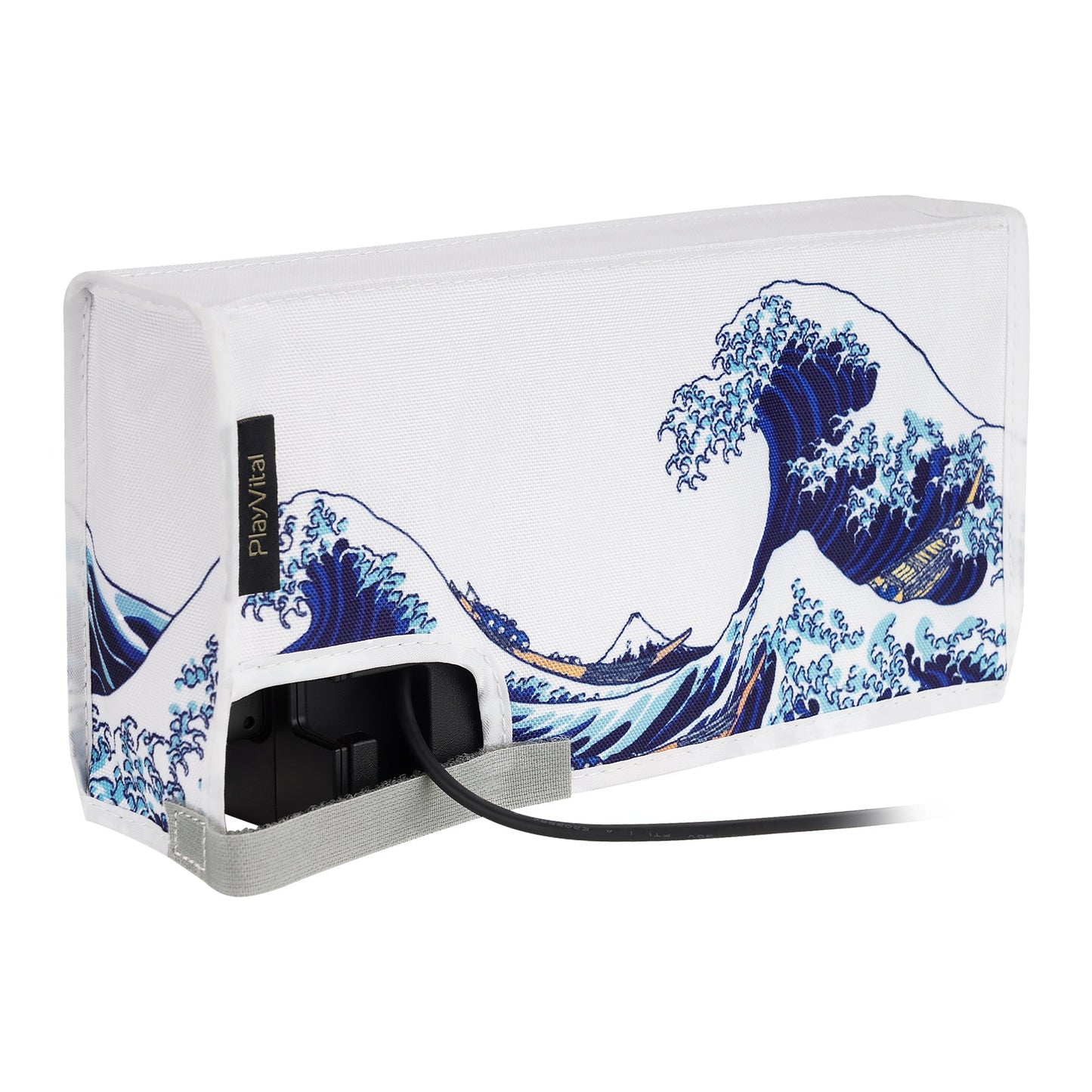 PlayVital Anti Scratch Waterproof Nylon Dust Cover for Nintendo Switch & Switch OLED Charging Dock - The Great Wave PlayVital