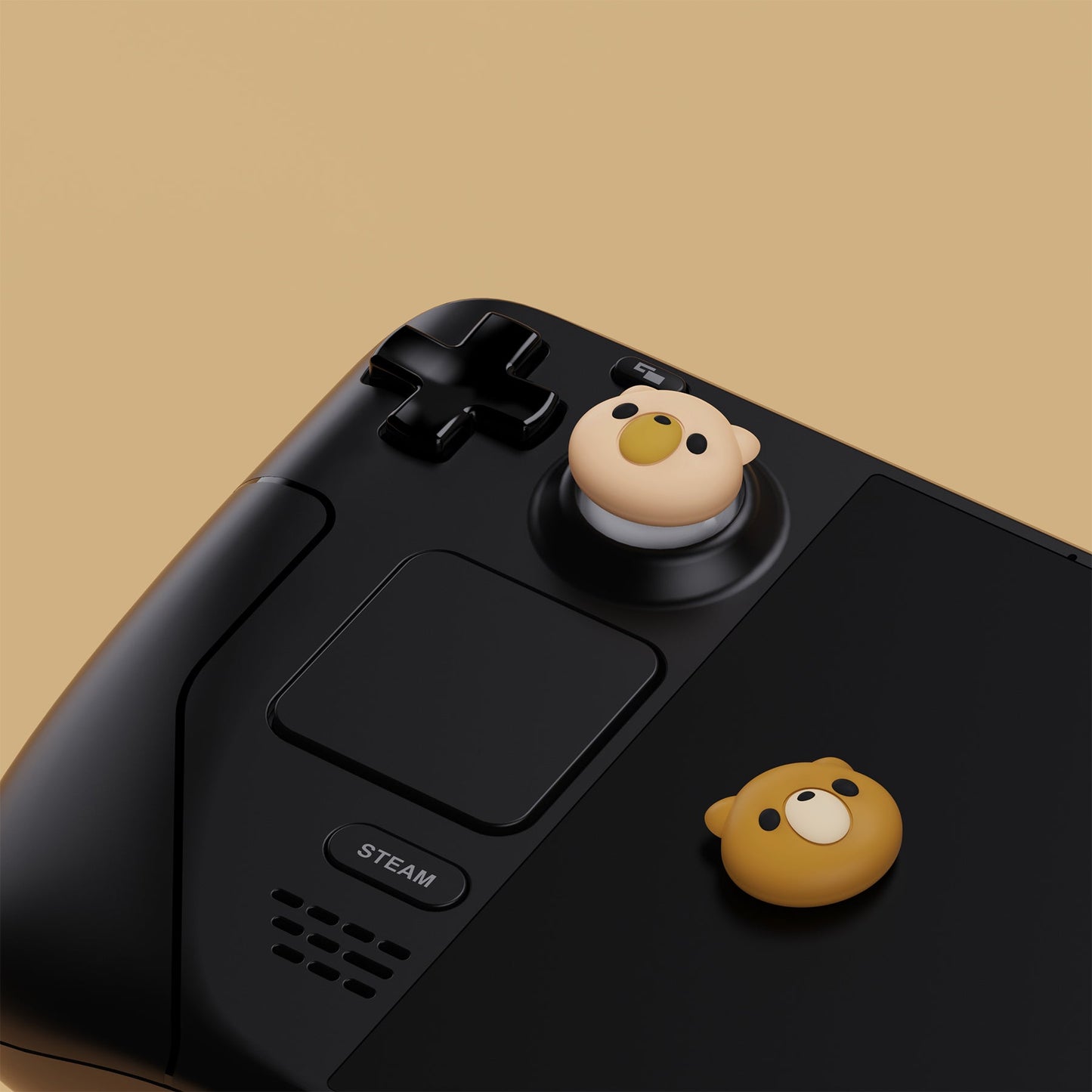 PlayVital Cat Paw Design Thumb Grip Caps for Steam Deck LCD & OLED, for PS Portal Remote Player - Cozy Bear PlayVital