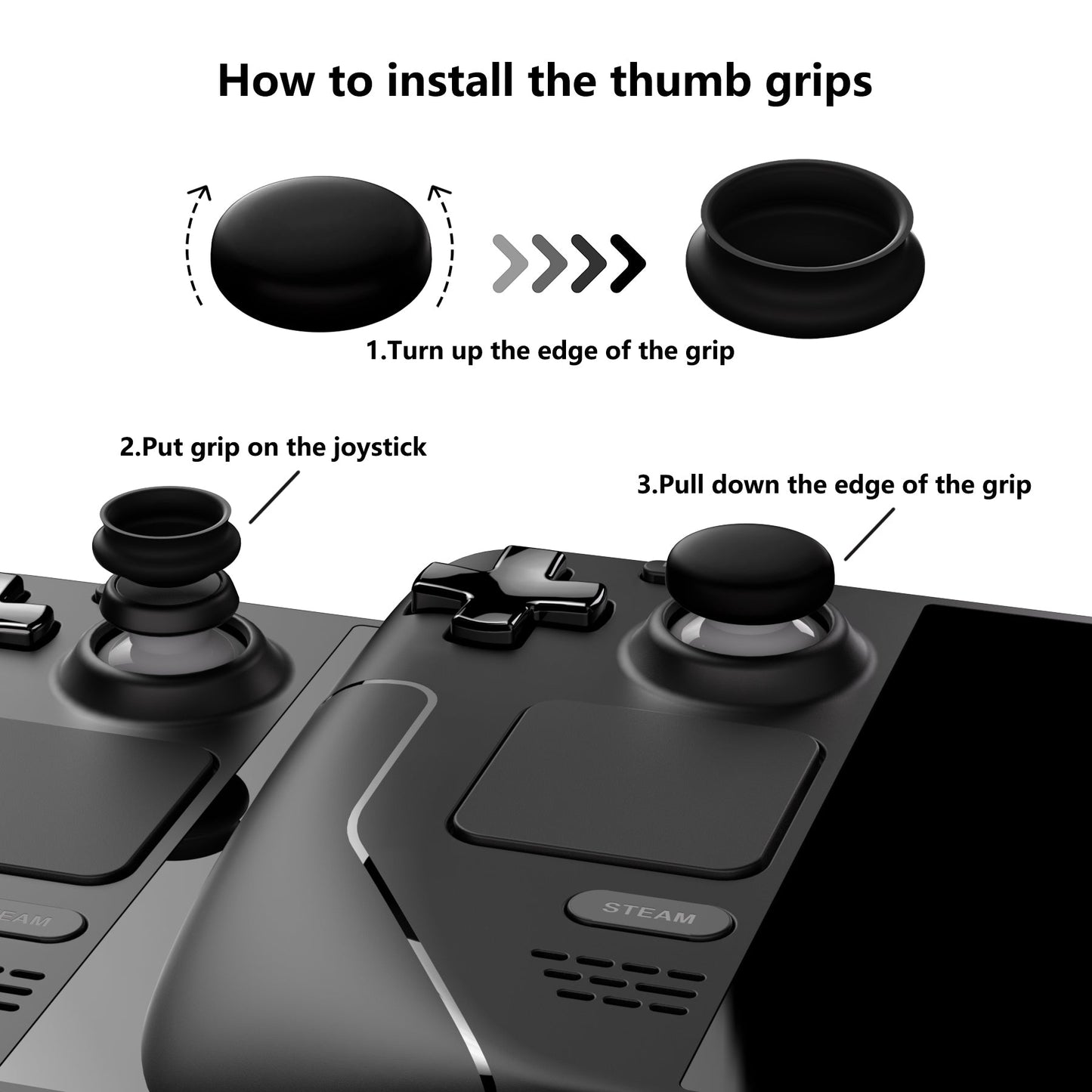 PlayVital Cat Paw Design Thumb Grip Caps for Steam Deck LCD & OLED, for PS Portal Remote Player - Cozy Bear PlayVital