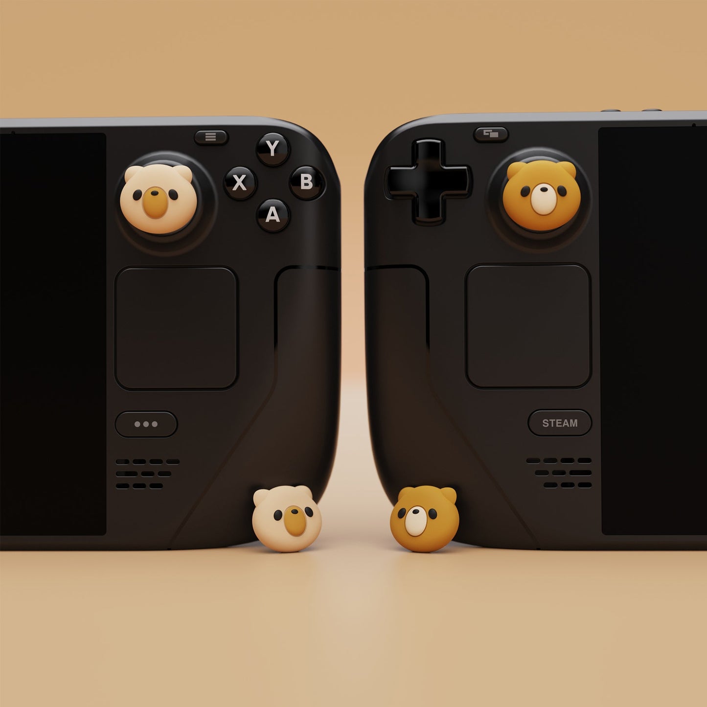 PlayVital Cat Paw Design Thumb Grip Caps for Steam Deck LCD & OLED, for PS Portal Remote Player - Cozy Bear PlayVital