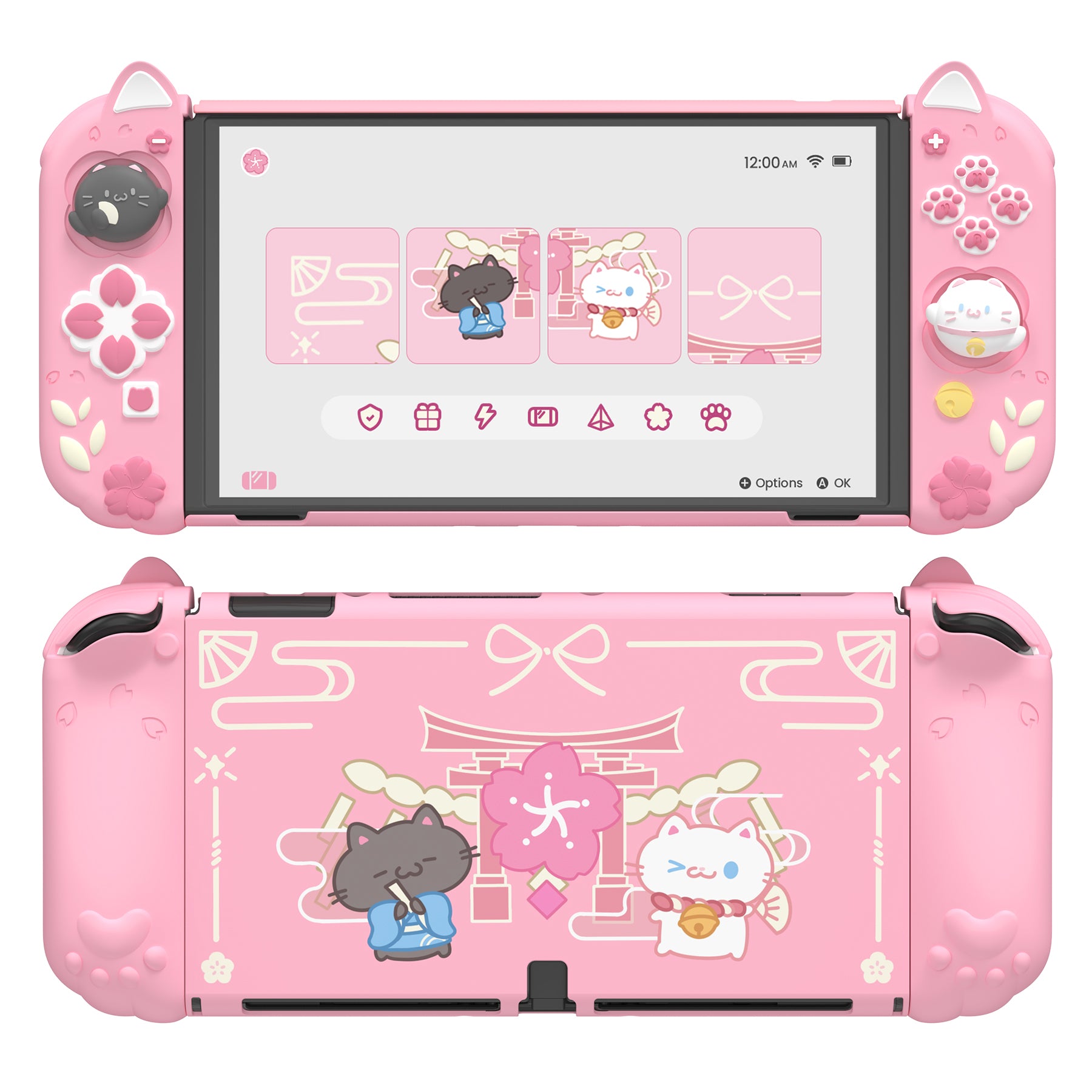 PlayVital Cherry Blossoms Kitten Dockable Hard Shell Protective Case w