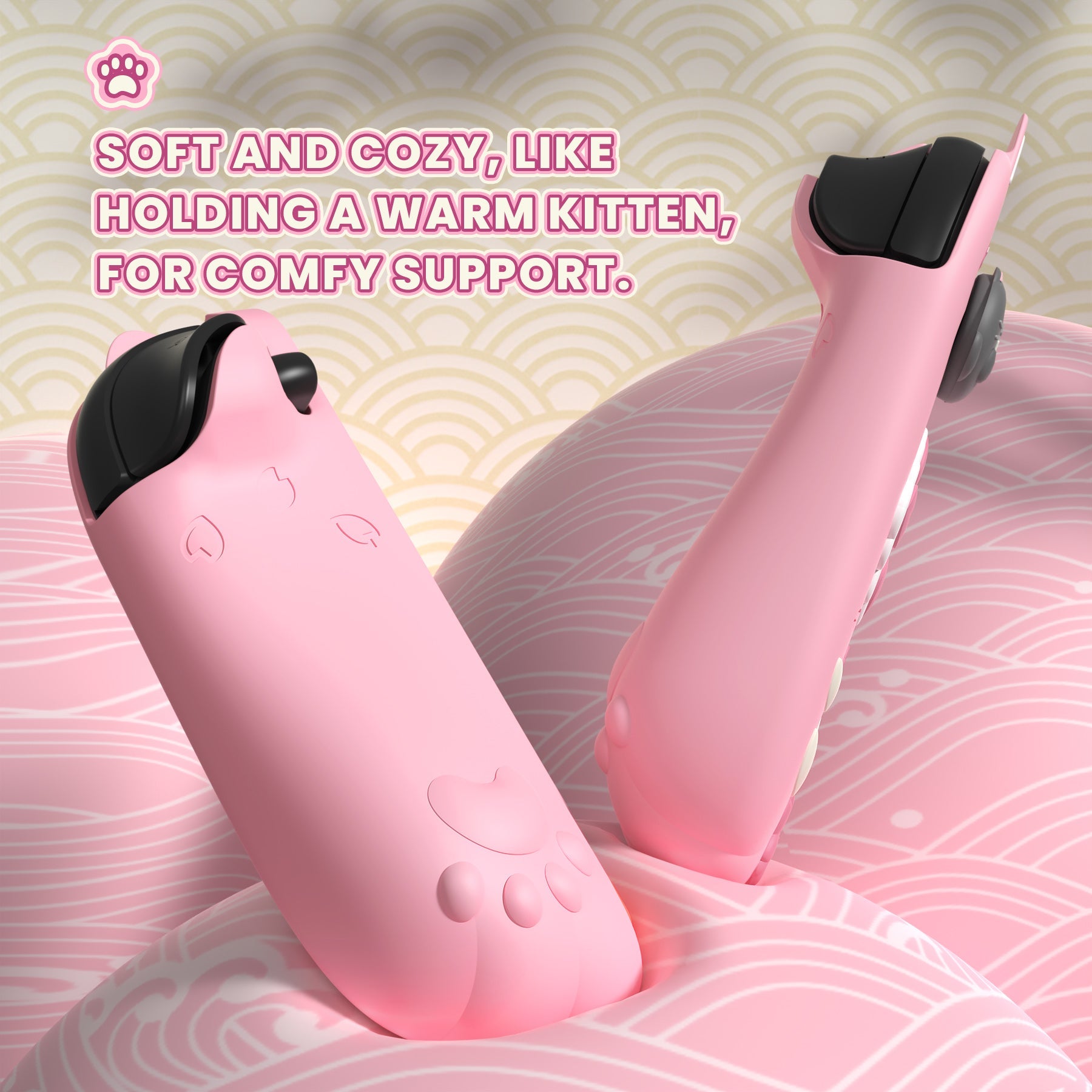 PlayVital Cherry Blossoms Kitten Protective Cover for Nintendo Switch 2 - Pink PlayVital