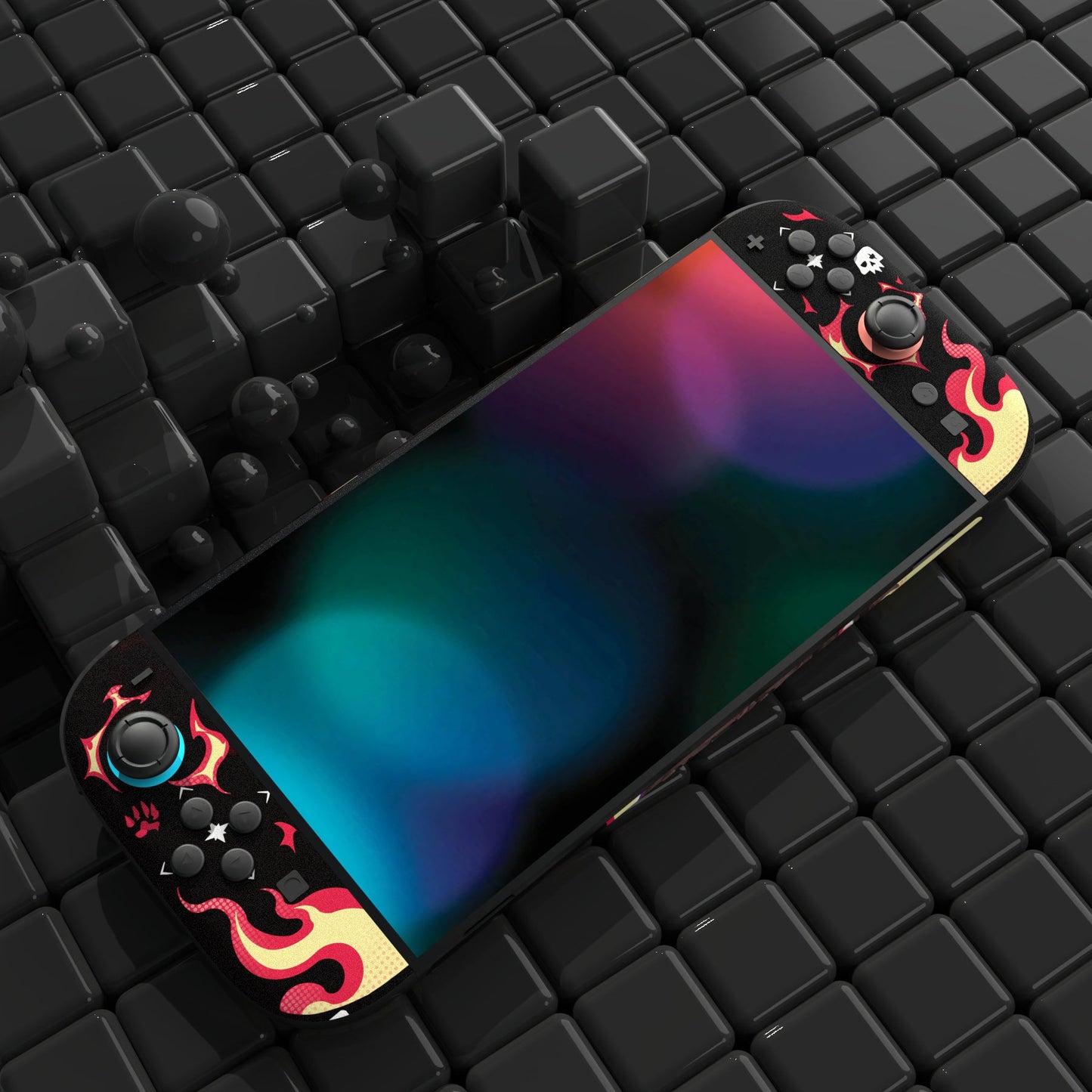 PlayVital Custom Full Set Protective Skin Decal for Nintendo Switch 2 (2025) Console & Joycon - Infernal Hounds PlayVital
