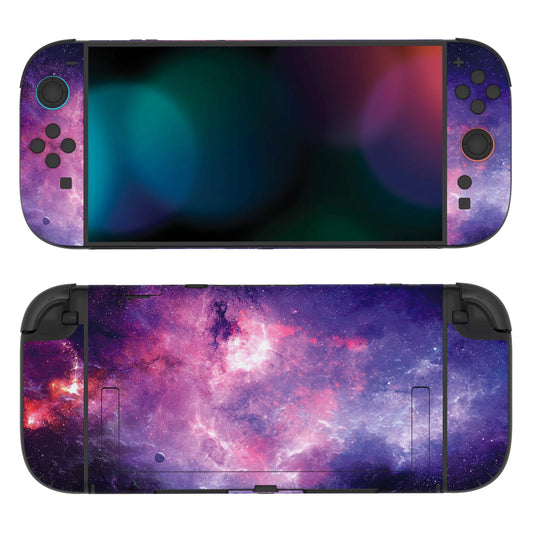PlayVital Custom Full Set Protective Skin Decal for Nintendo Switch 2 (2025) Console & Joycon - Nebula Galaxy PlayVital