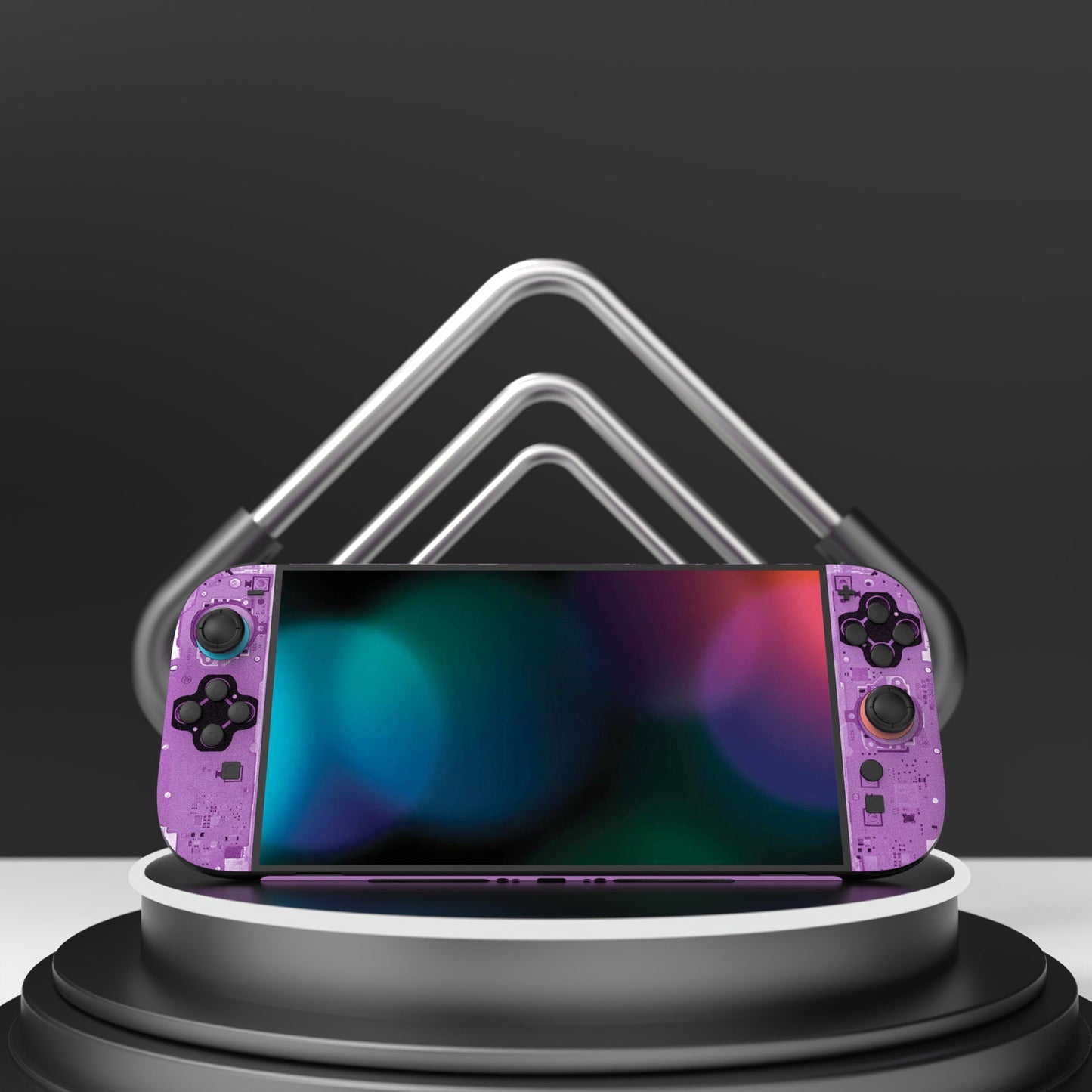 PlayVital Custom Full Set Protective Skin Decal for Nintendo Switch 2 (2025) Console & Joycon - Purple Tear Down PlayVital