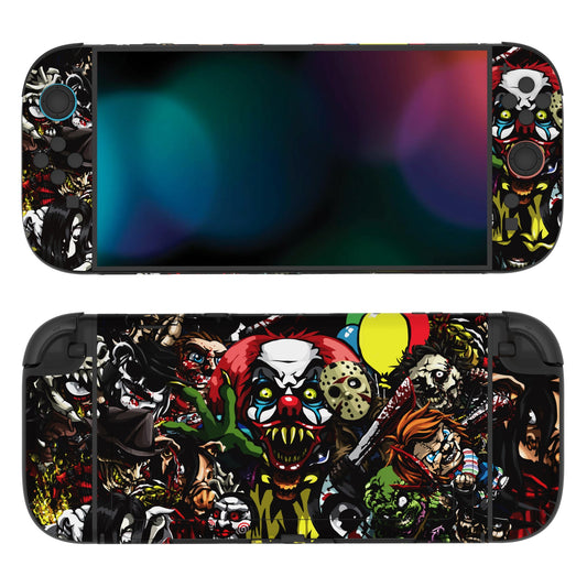 PlayVital Custom Full Set Protective Skin Decal for Nintendo Switch 2 (2025) Console & Joycon - Scary Party PlayVital