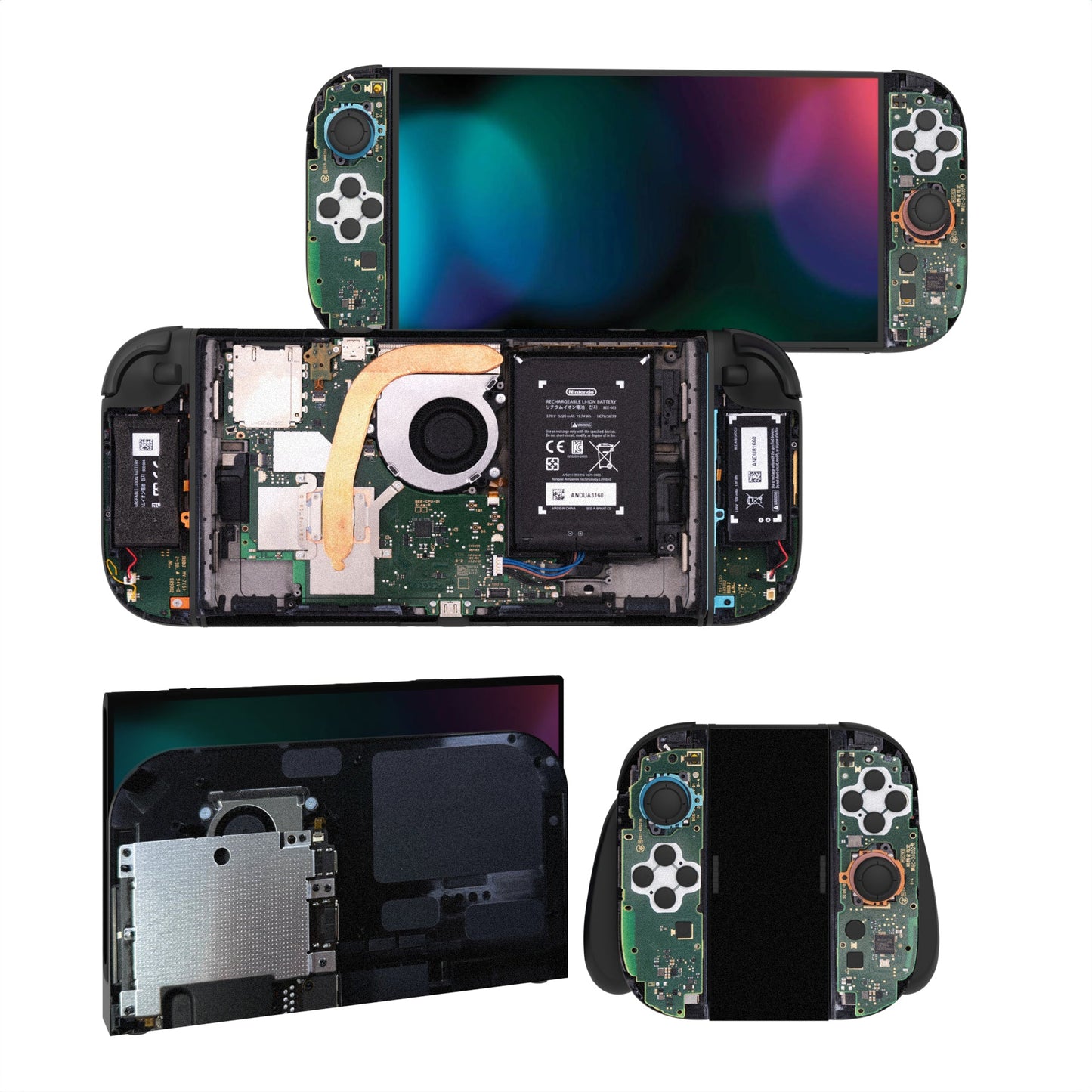PlayVital Custom Full Set Protective Skin Decal for Nintendo Switch 2 (2025) Console & Joycon - Tear Down PlayVital
