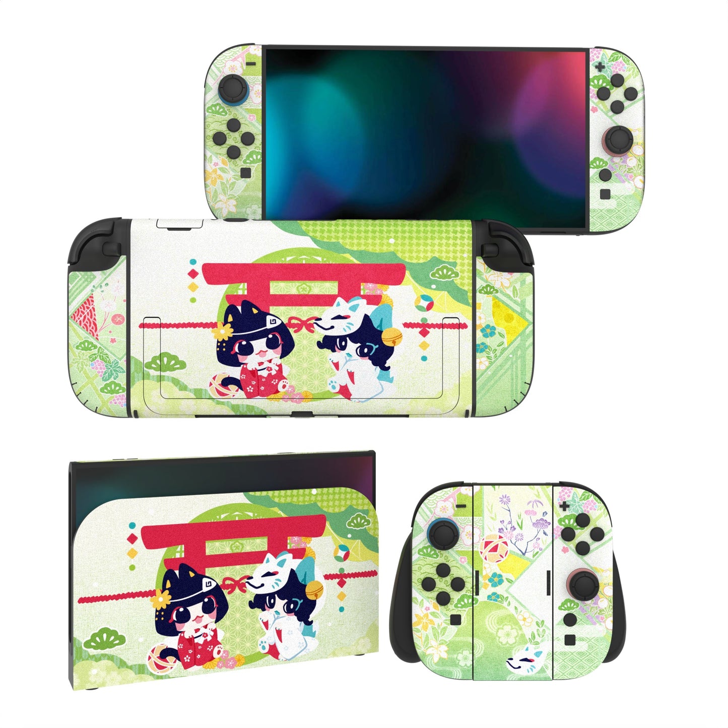 PlayVital Custom Full Set Protective Skin Decal for Nintendo Switch 2 (2025) Console & Joycon - Wishing Shrine PlayVital