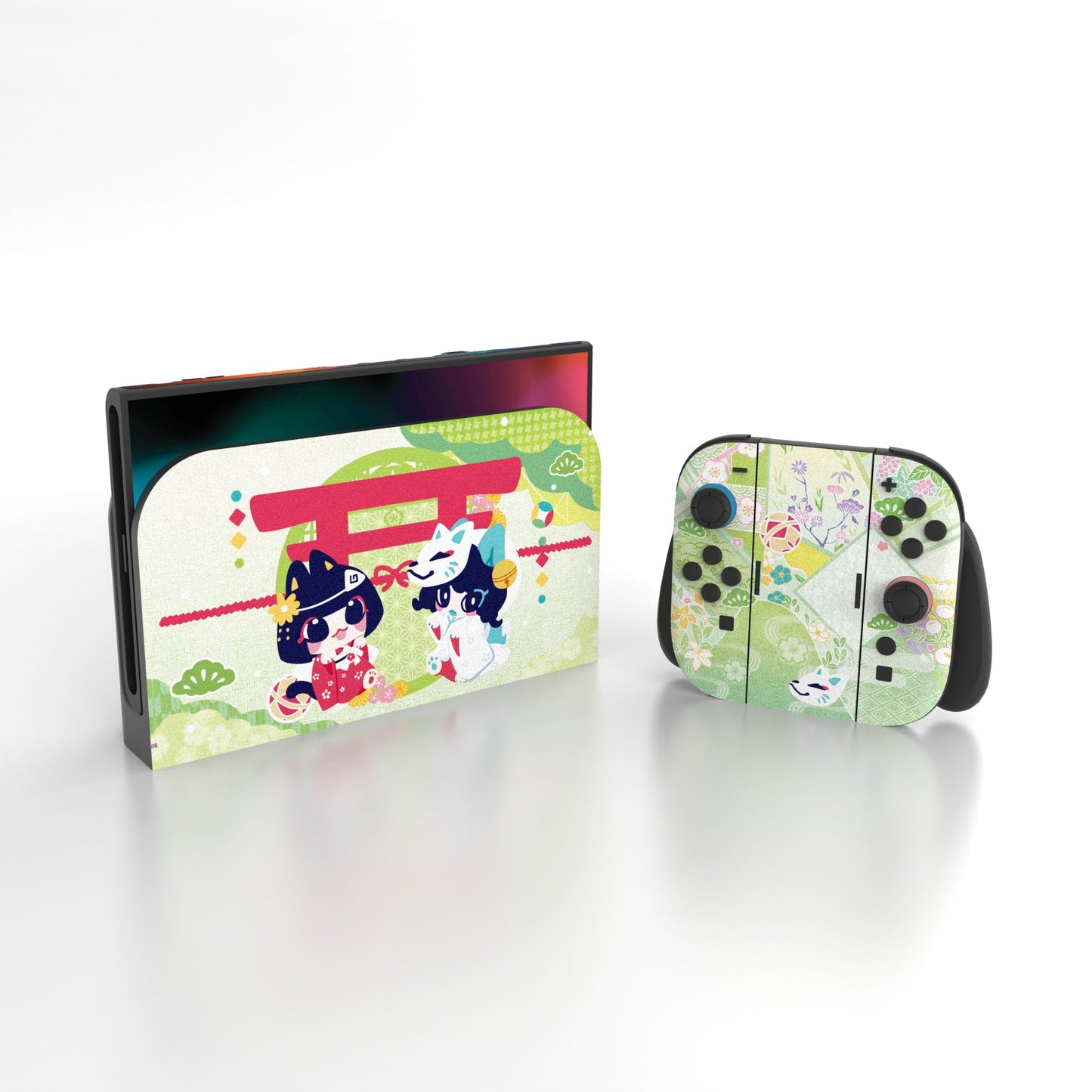 PlayVital Custom Full Set Protective Skin Decal for Nintendo Switch 2 (2025) Console & Joycon - Wishing Shrine PlayVital