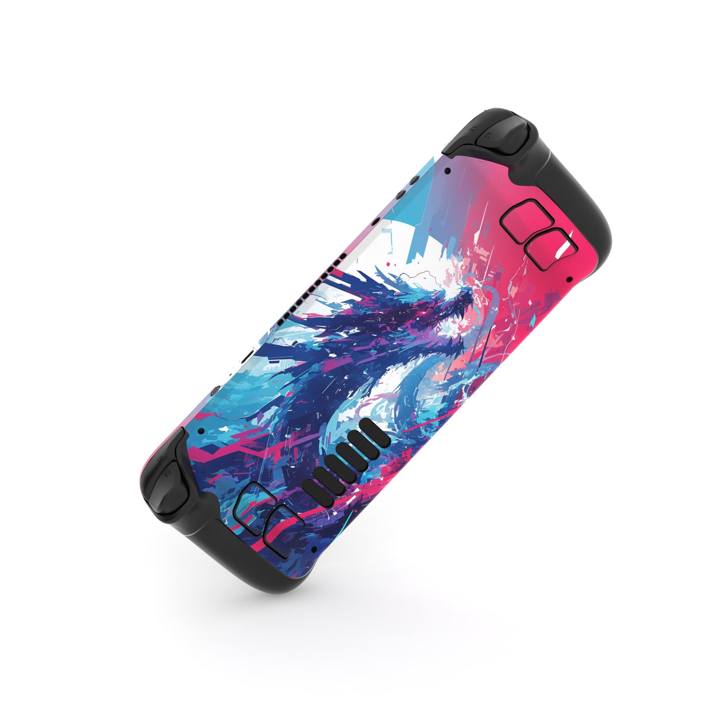 PlayVital Custom Full Set Protective Skin Decal for Steam Deck LCD & OLED - Neon Dragoon - SDTM089 PlayVital