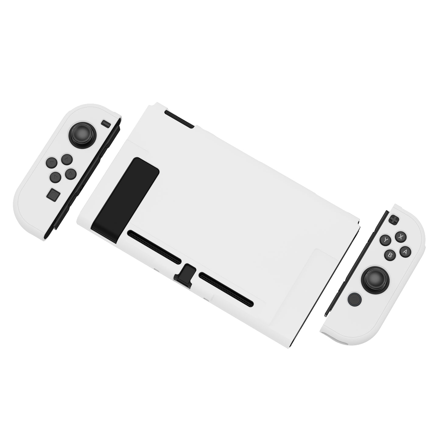 PlayVital Customized Dockable Hard Shell Protective Case for Nintendo Switch Console - White PlayVital