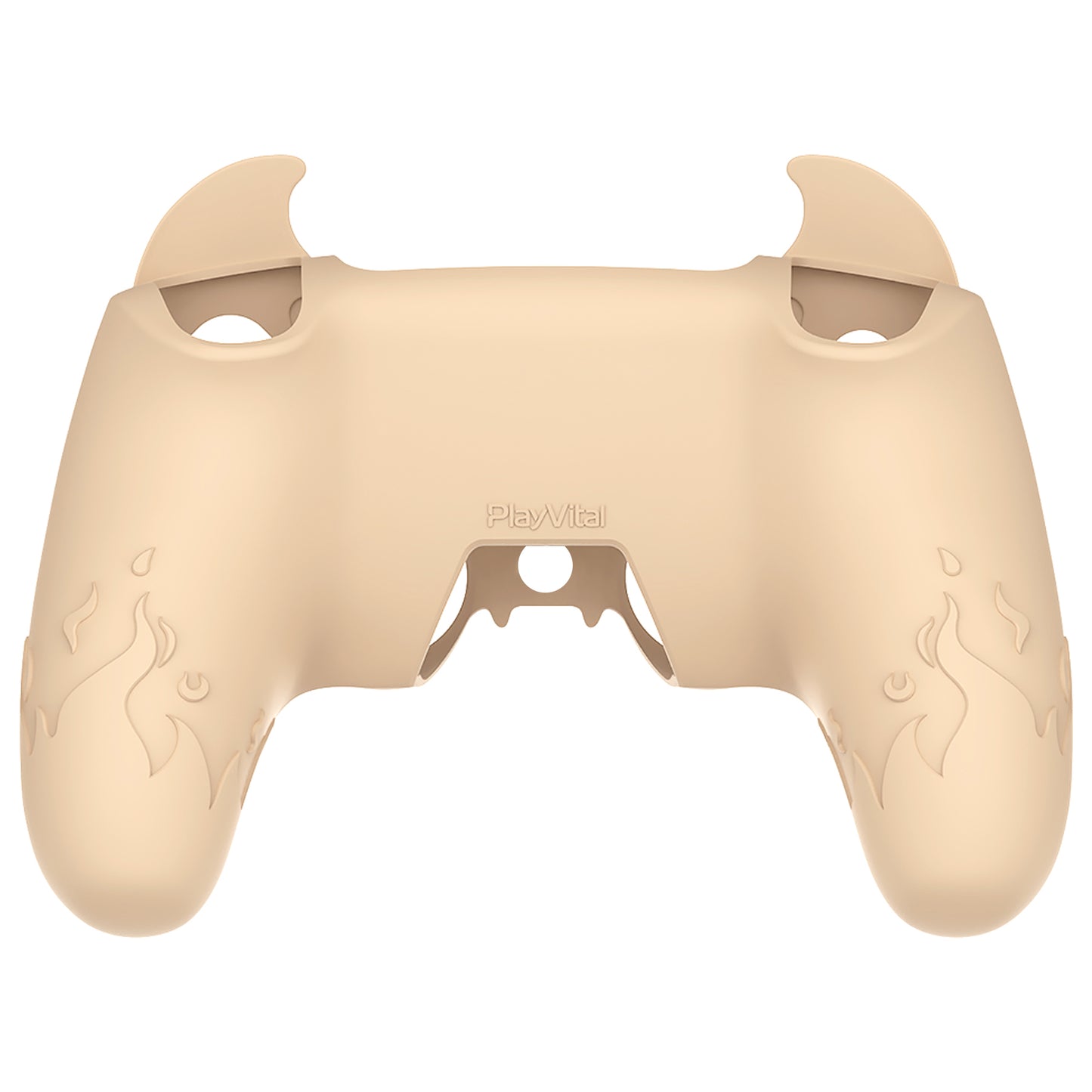 PlayVital Cute Demon Controller Silicone Case with Thumb Grips for PS5 Wireless Controller, Compatible with Charging Station - Orange - DEPFP007 PlayVital