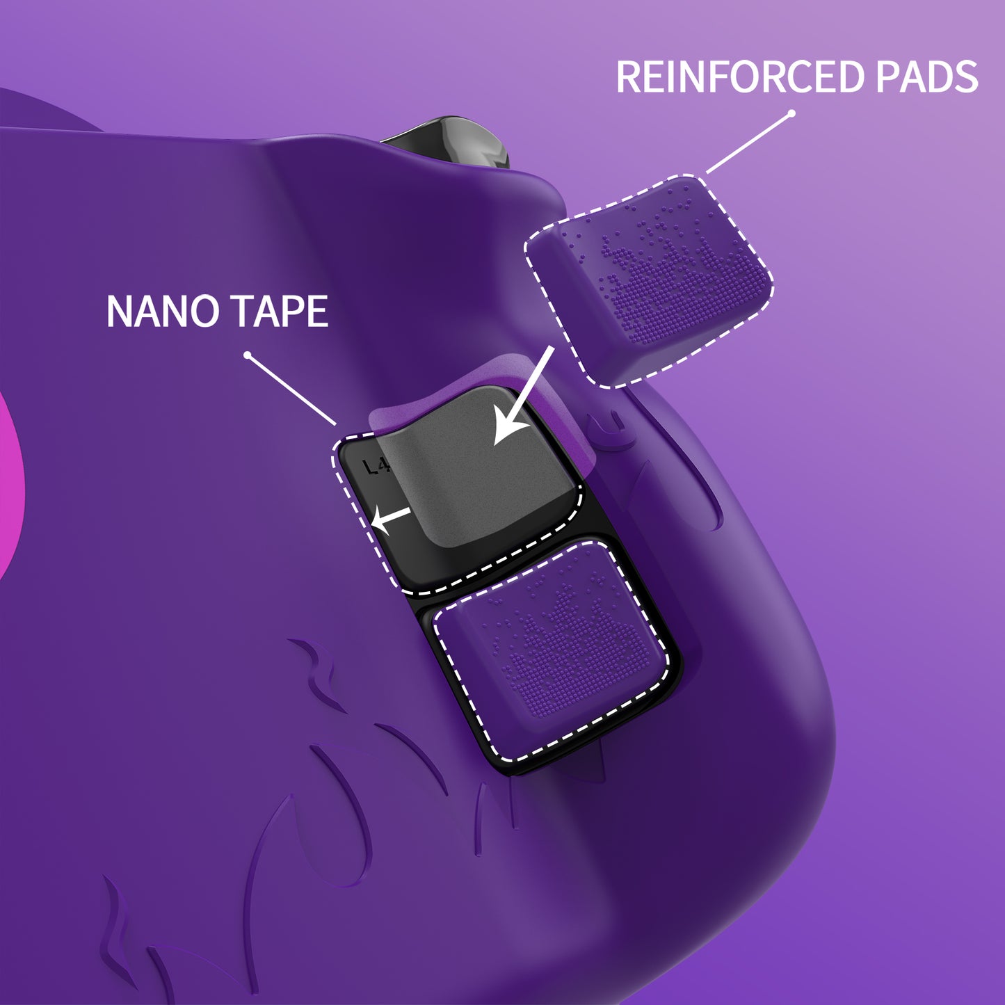 PlayVital Cute Demon Protective Case with Thumb Grip Caps & Trackpads Stickers & Back Button Enhancement Set for Steam Deck LCD & OLED - Purple