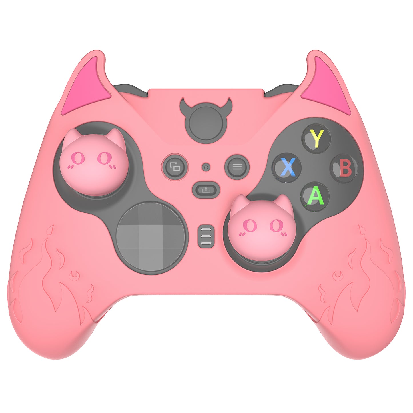PlayVital Cute Demon Silicone Case Cover with Thumb Grips Caps for Xbox Elite Series 2 Controller & Xbox Elite Series 2 Core Controller - Black - UQNE2P005 PlayVital