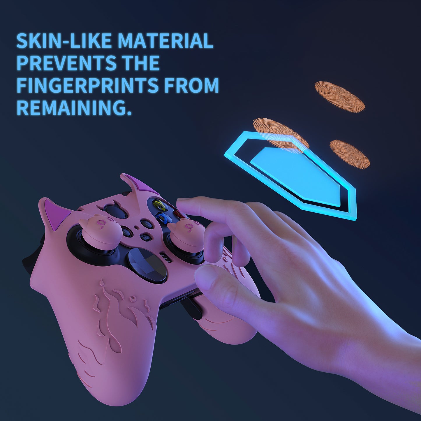 PlayVital Cute Demon Silicone Case Cover with Thumb Grips Caps for Xbox Elite Series 2 Controller & Xbox Elite Series 2 Core Controller - Black - UQNE2P005 PlayVital