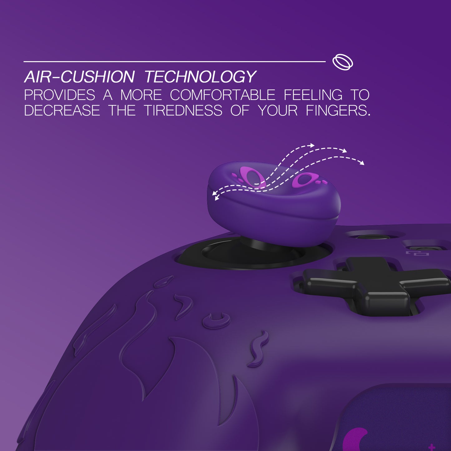 PlayVital Cute Demon Silicone Grip Cover with Thumb Grips and Stickers for Nintendo Switch Pro Controller - Purple PlayVital