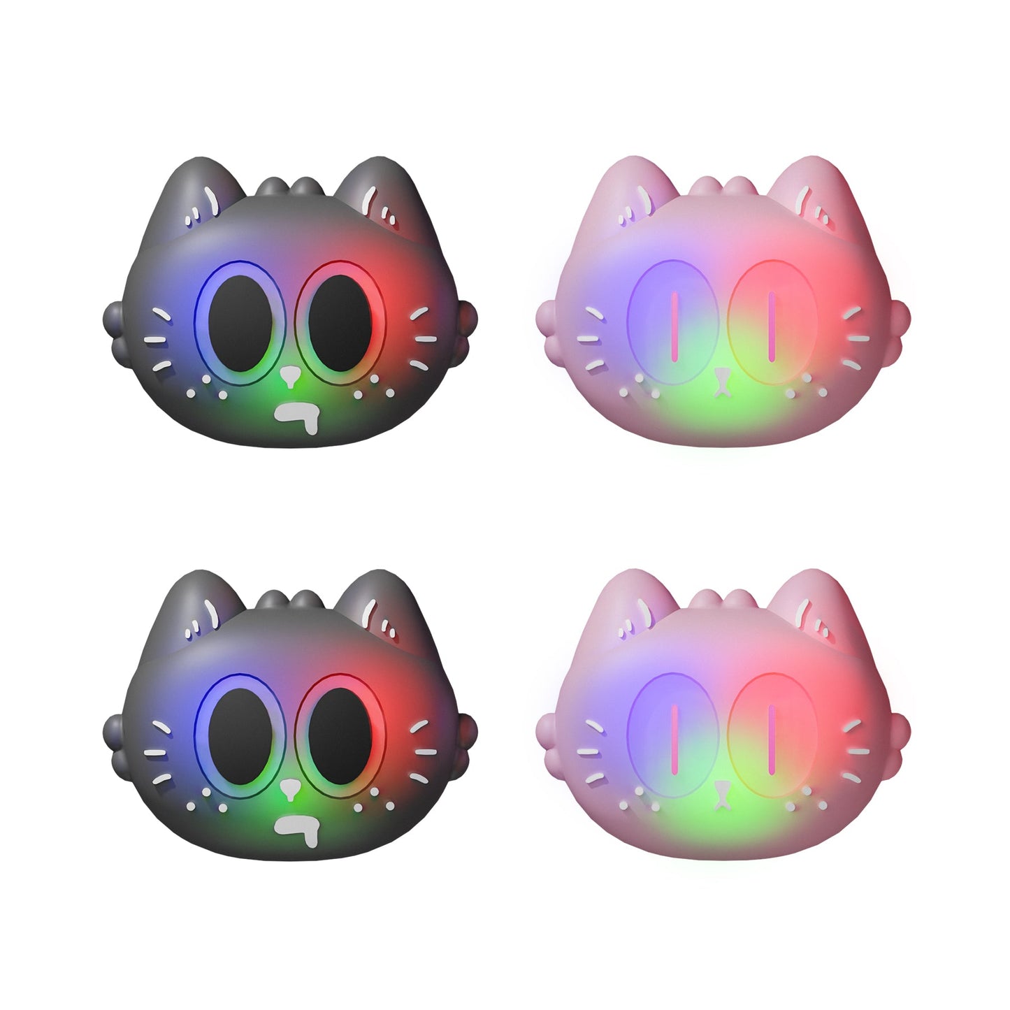 PlayVital Cute Illuminated LED Thumbstick Grips for Steam Deck OLED & LCD, Joystick Caps Thumb Grips for Steam Deck Accessories - Moonlight Cat PlayVital