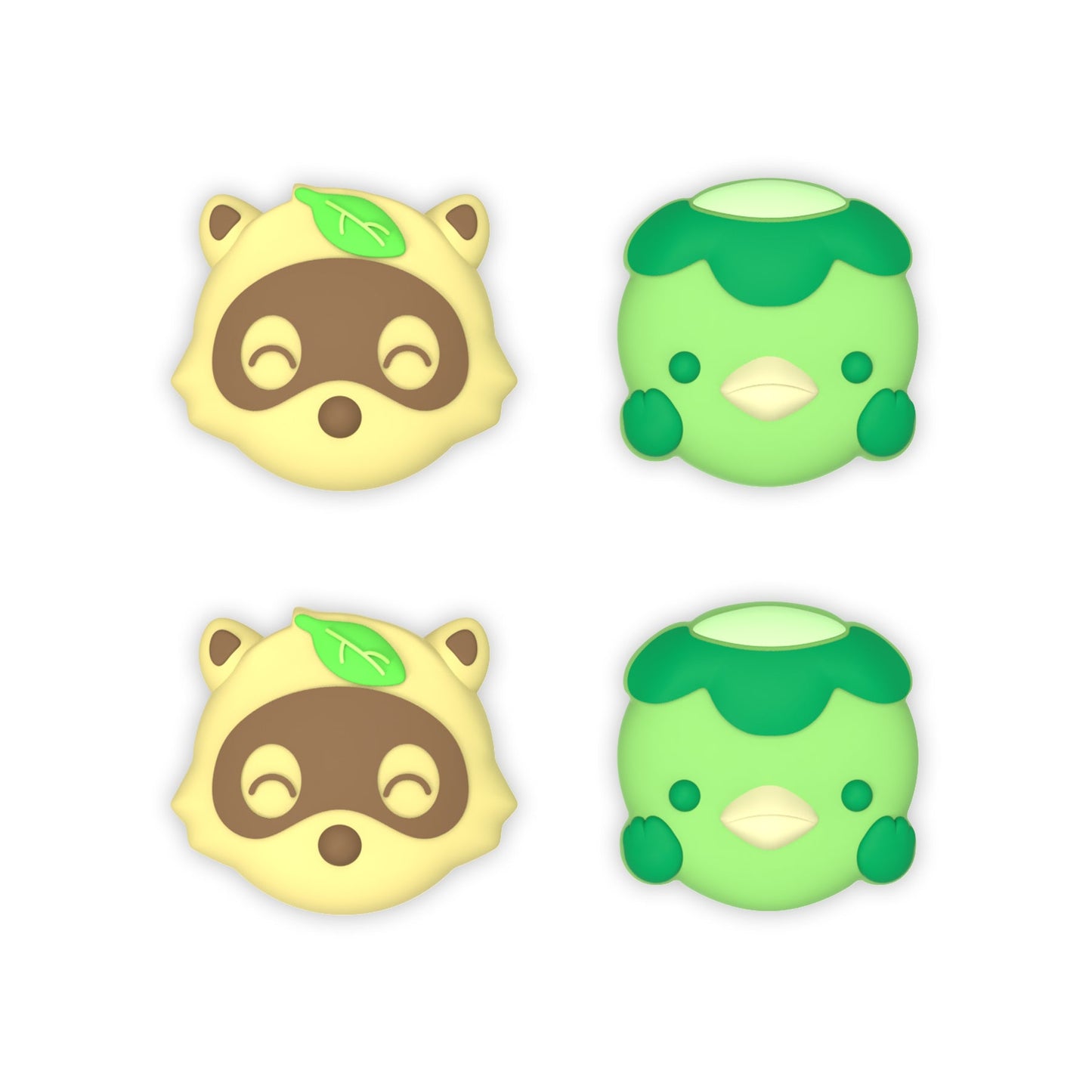 PlayVital Cute Thumb Grip Caps for Nintendo Switch & Switch OLED & Switch Lite - Tanuki & Kappa playvital
