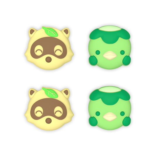 PlayVital Cute Thumb Grip Caps for Nintendo Switch & Switch OLED & Switch Lite - Tanuki & Kappa playvital