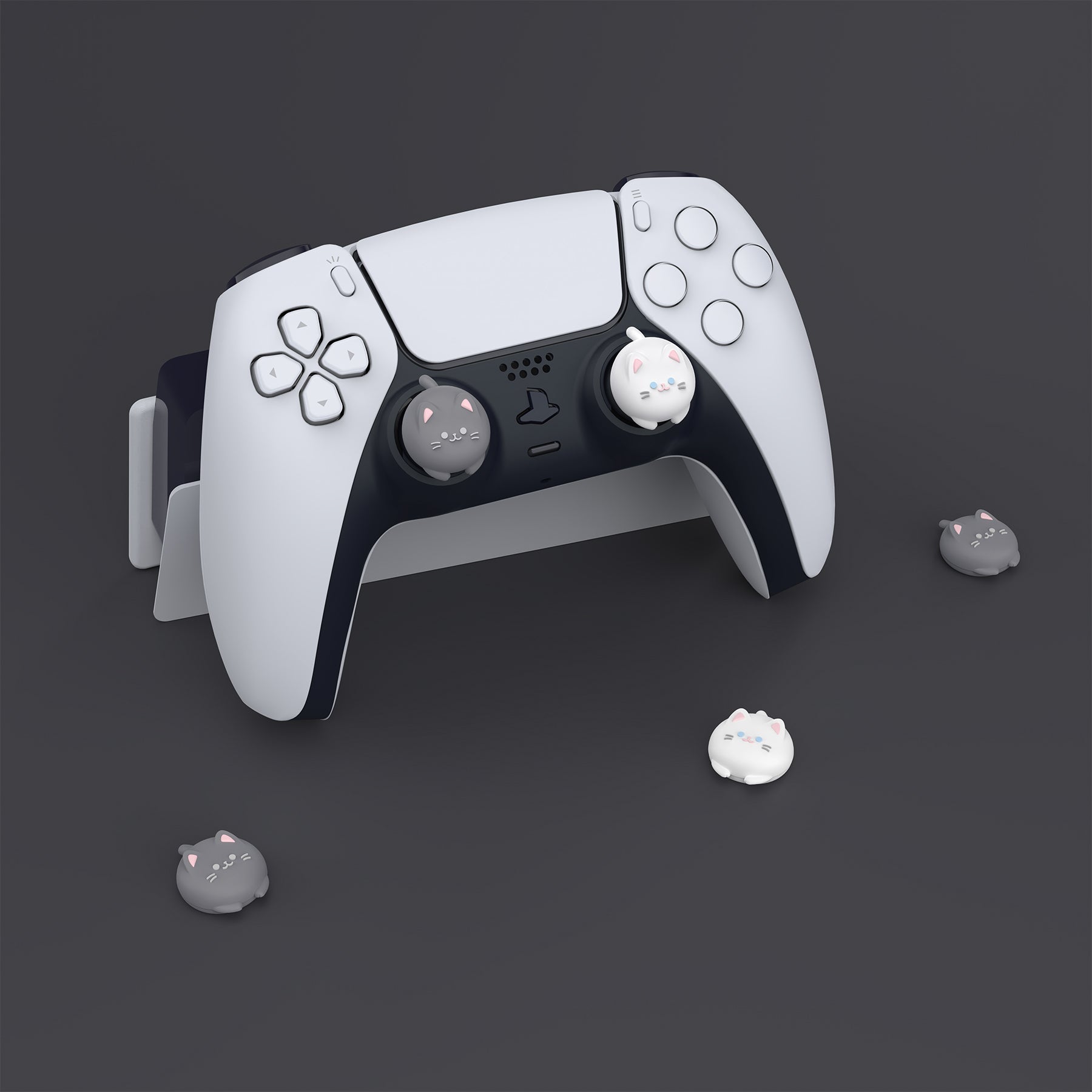 PlayVital Cute Thumb Grip Caps for PS5 & PS4 & Xbox Series X/S & Switch Pro Controller - Cutie Kitty PlayVital