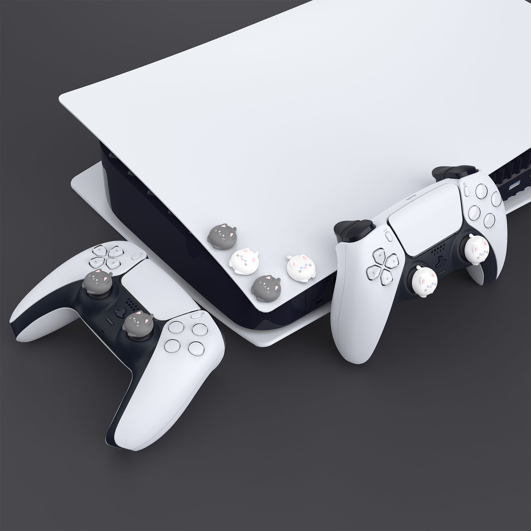 PlayVital Cute Thumb Grip Caps for PS5 & PS4 & Xbox Series X/S & Switch Pro Controller - Cutie Kitty PlayVital