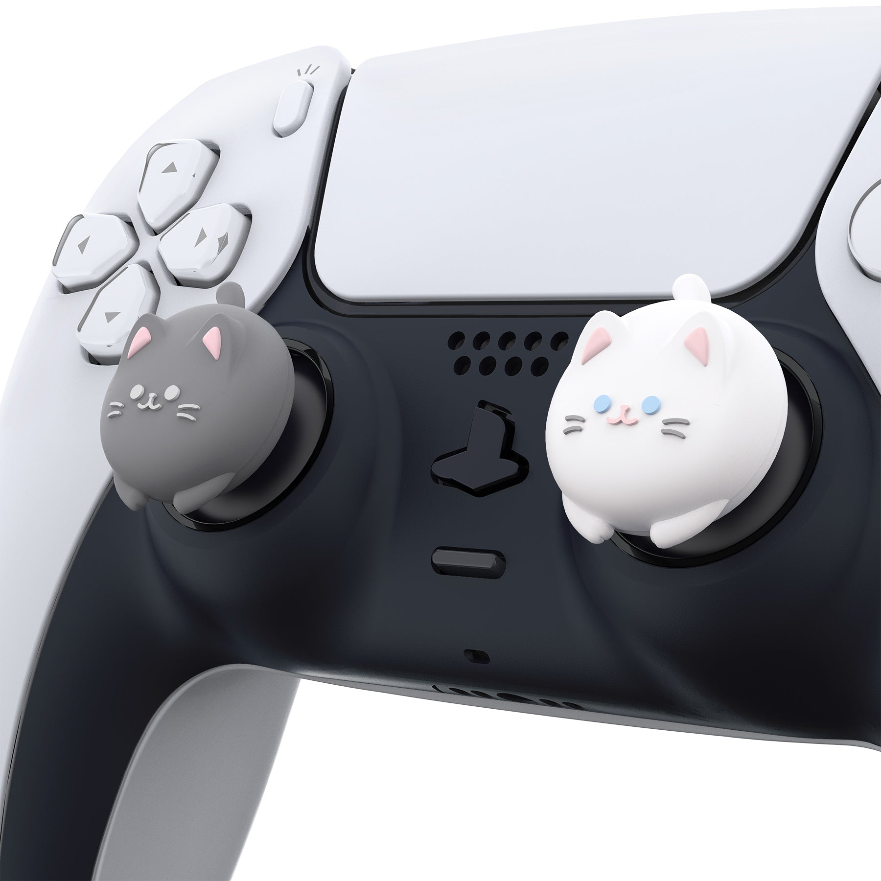 PlayVital Cute Thumb Grip Caps for PS5 & PS4 & Xbox Series X/S & Switch Pro Controller - Cutie Kitty PlayVital
