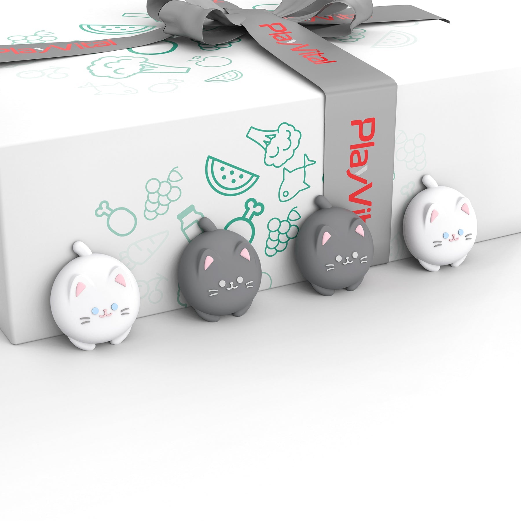 PlayVital Cute Thumb Grip Caps for PS5 & PS4 & Xbox Series X/S & Switch Pro Controller - Cutie Kitty PlayVital