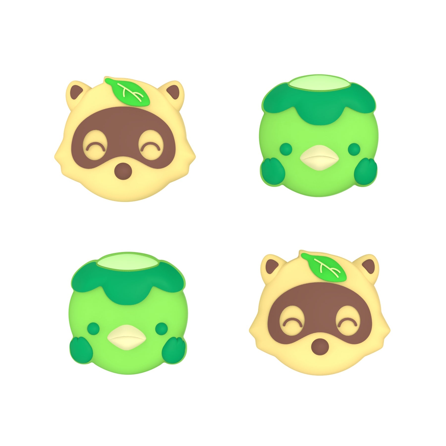 PlayVital Cute Thumb Grip Caps for PS5 & PS4 & Xbox Series X/S & Switch Pro Controller - Tanuki & Kappa PlayVital