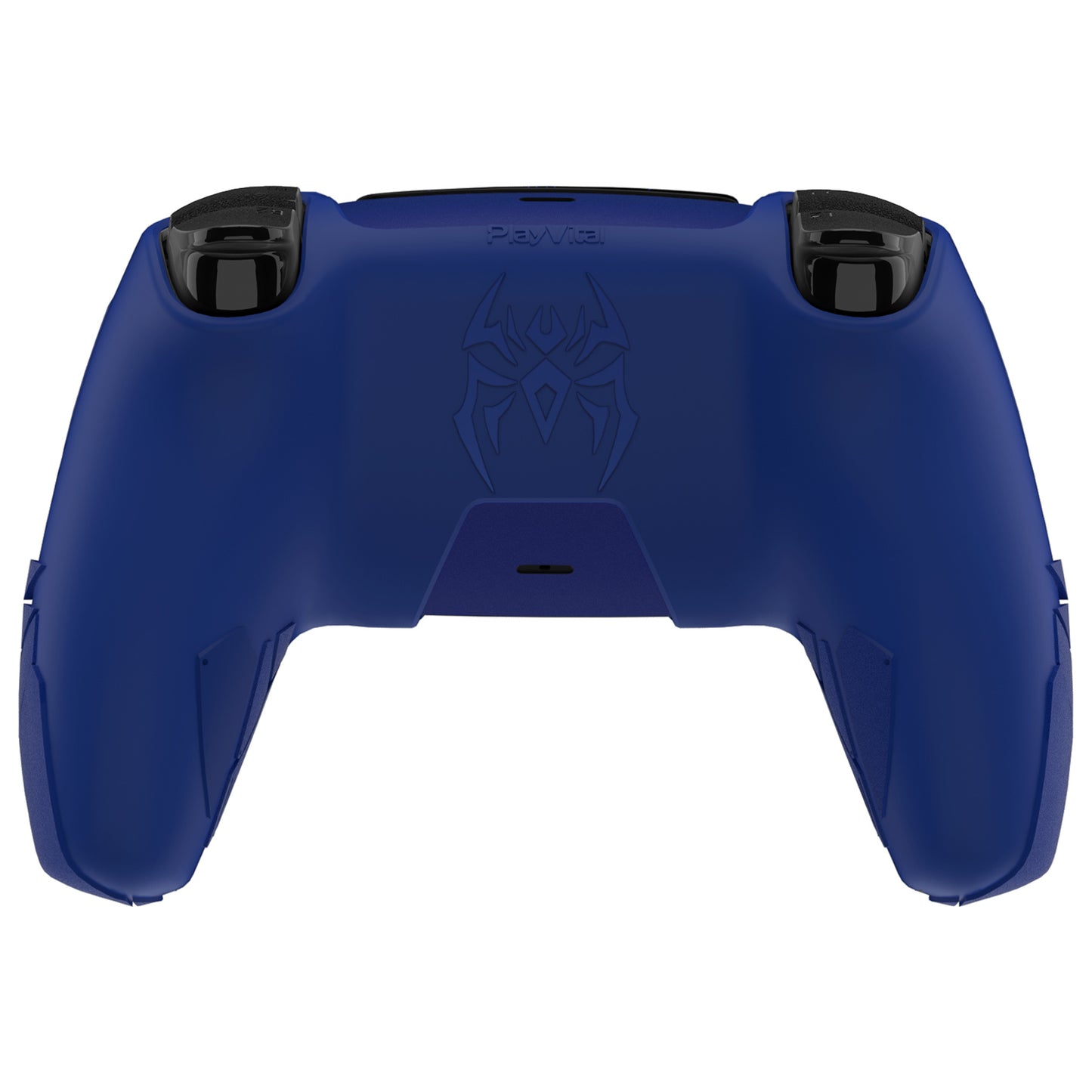 PlayVital Cyber Spider Design Silicone Case for PS5 Controller with 2 Thumb Grips and 6 Sticker, Compatible with Charging Dock - Red & Blue