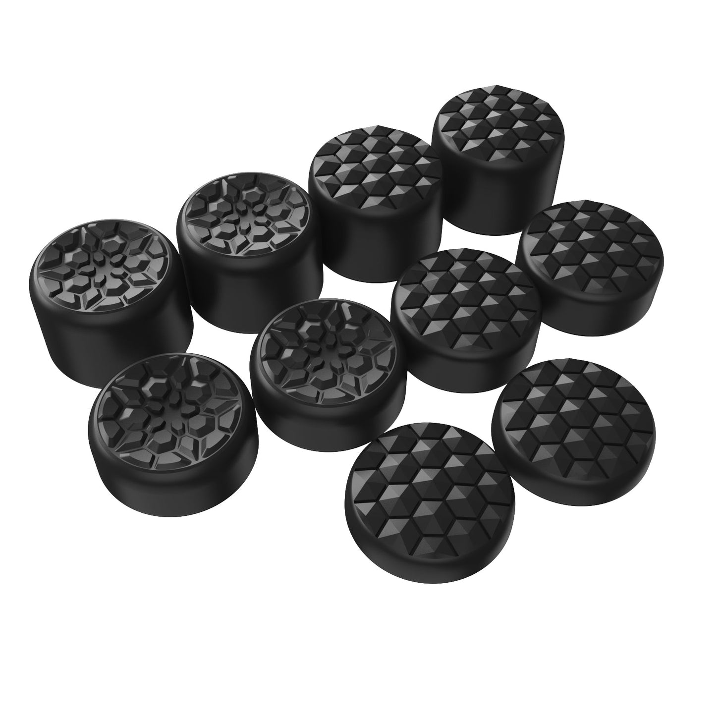 PlayVital Diamond Grain & Crack Bomb Design Ergonomic Stick Caps Thumb Grips for Steam Deck LCD & OLED, for PS Portal Remote Player - Black PlayVital