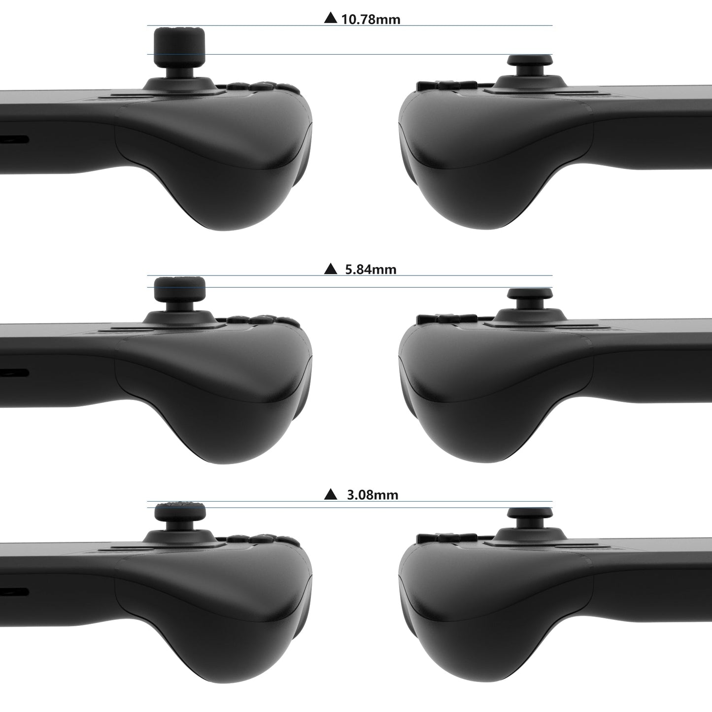 PlayVital Diamond Grain & Crack Bomb Design Ergonomic Stick Caps Thumb Grips for Steam Deck LCD & OLED, for PS Portal Remote Player - Black PlayVital