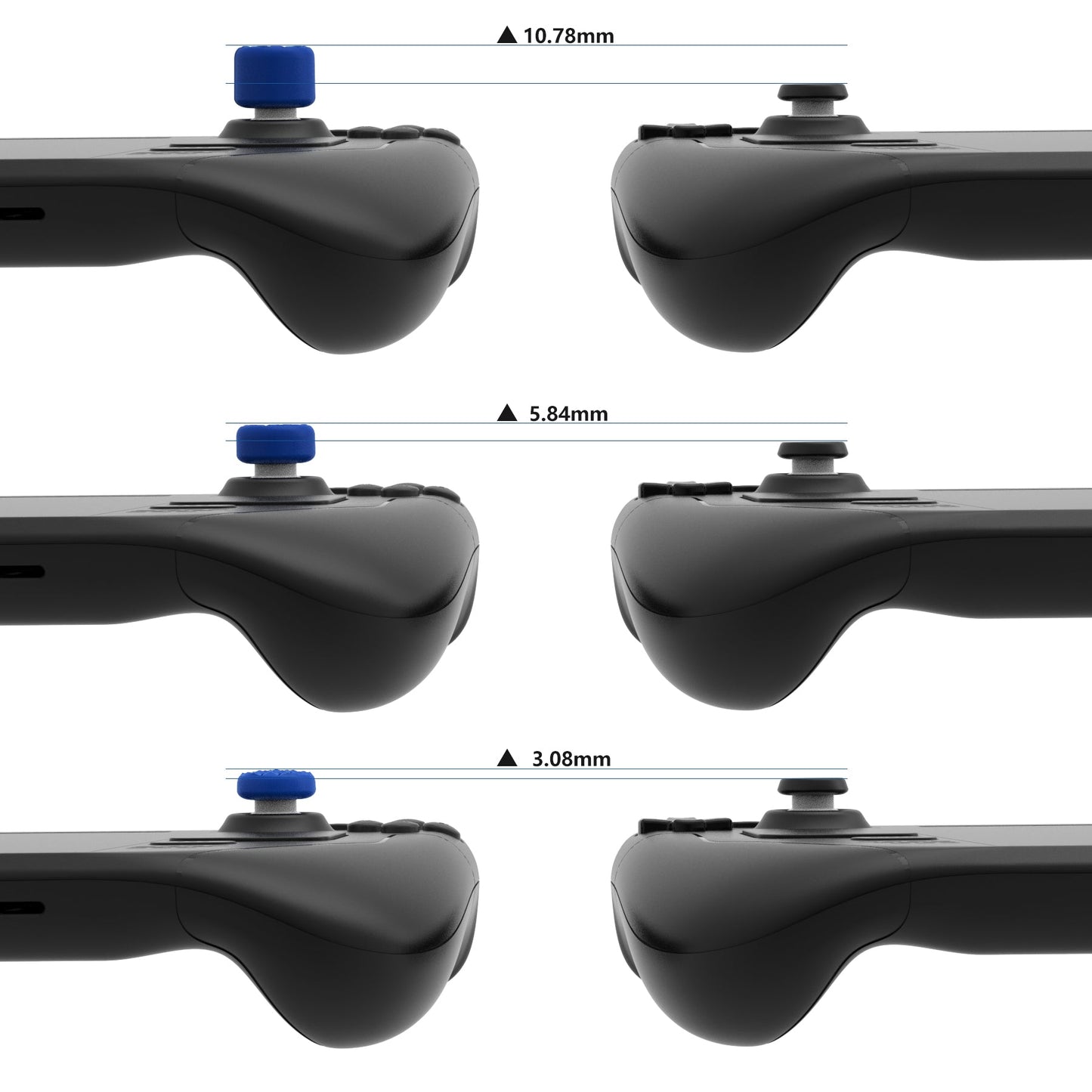 PlayVital Diamond Grain & Crack Bomb Design Ergonomic Stick Caps Thumb Grips for Steam Deck LCD & OLED, for PS Portal Remote Player - Blue PlayVital