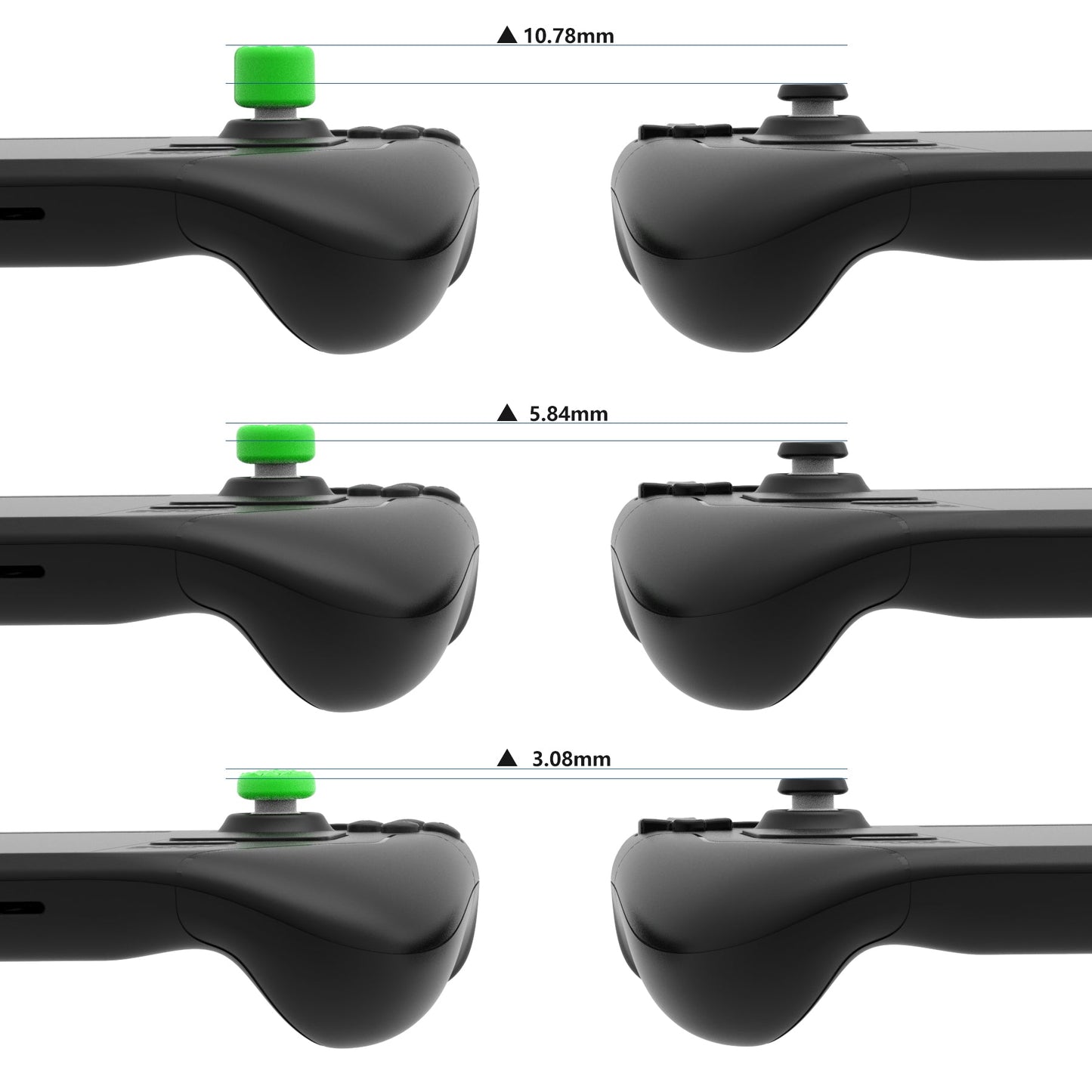PlayVital Diamond Grain & Crack Bomb Design Ergonomic Stick Caps Thumb Grips for Steam Deck LCD & OLED, for PS Portal Remote Player - Green PlayVital