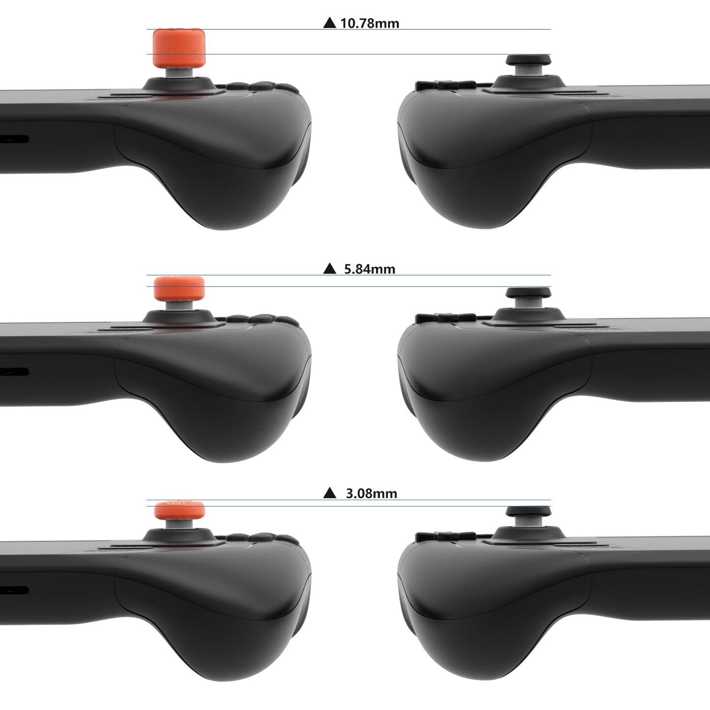 PlayVital Diamond Grain & Crack Bomb Design Ergonomic Stick Caps Thumb Grips for Steam Deck LCD & OLED, for PS Portal Remote Player - Orange PlayVital