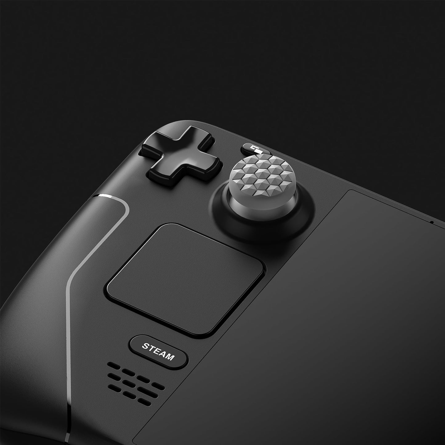 PlayVital Diamond Grain & Crack Bomb Design Thumb Grip Caps for Steam Deck LCD & OLED, for PS Portal Remote Player - Cool Gray PlayVital