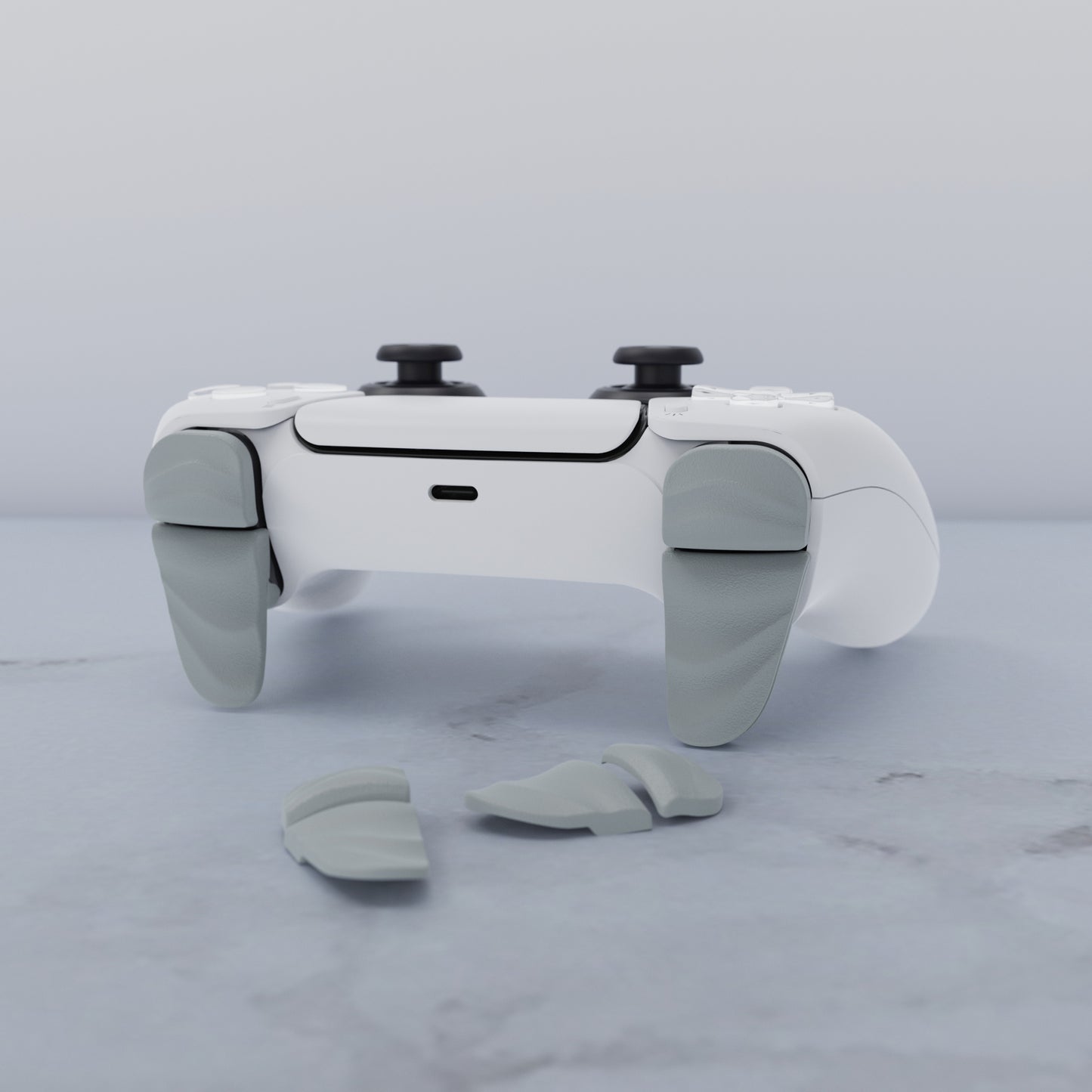 PlayVital Dune 2 Pairs Trigger Stop Shoulder Buttons Extension Kit for PS5 & PS5 Edge Controller & PS Portal Remote Player - New Hope Gray PlayVital