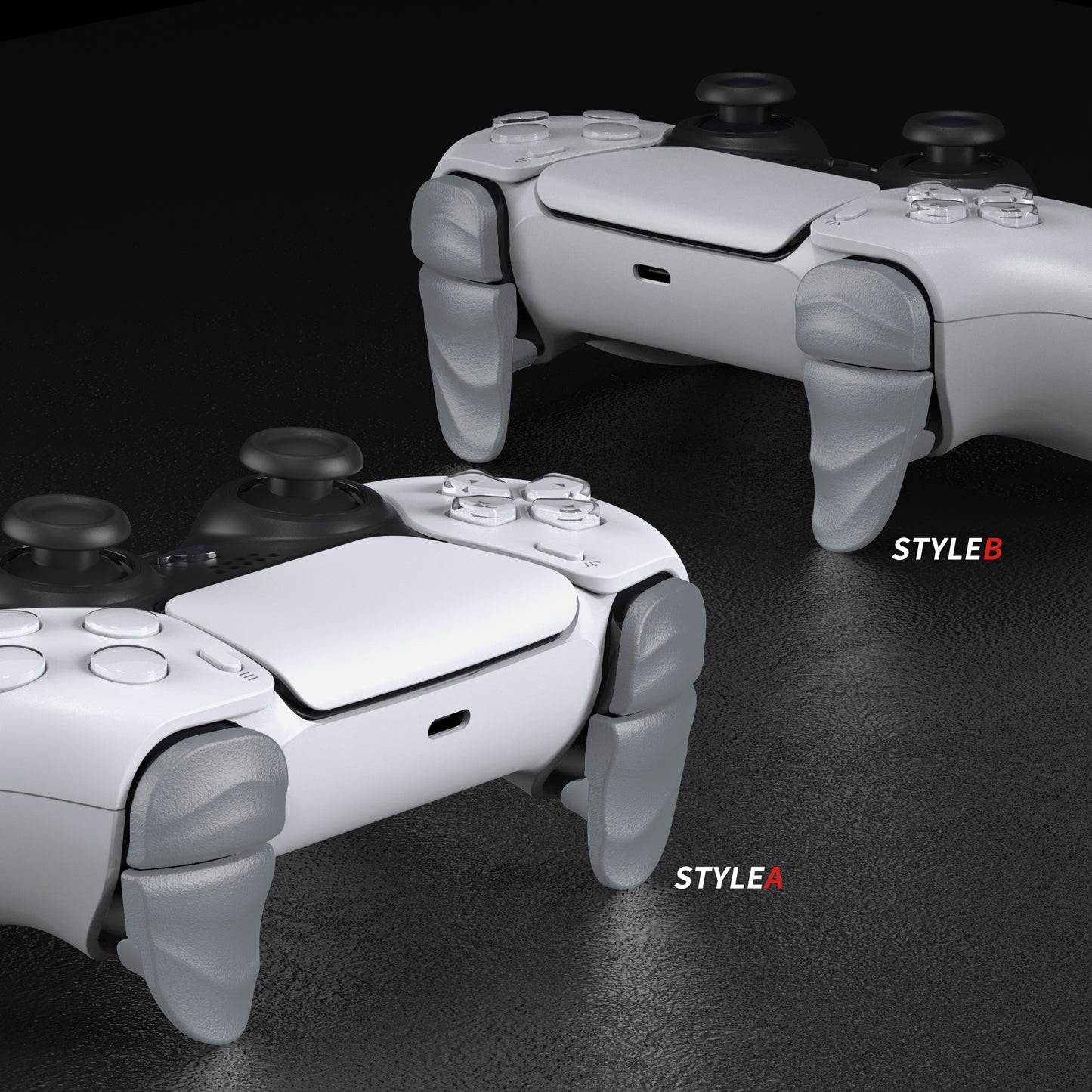 PlayVital Dune 2 Pairs Trigger Stop Shoulder Buttons Extension Kit for PS5 & PS5 Edge Controller & PS Portal Remote Player - New Hope Gray PlayVital