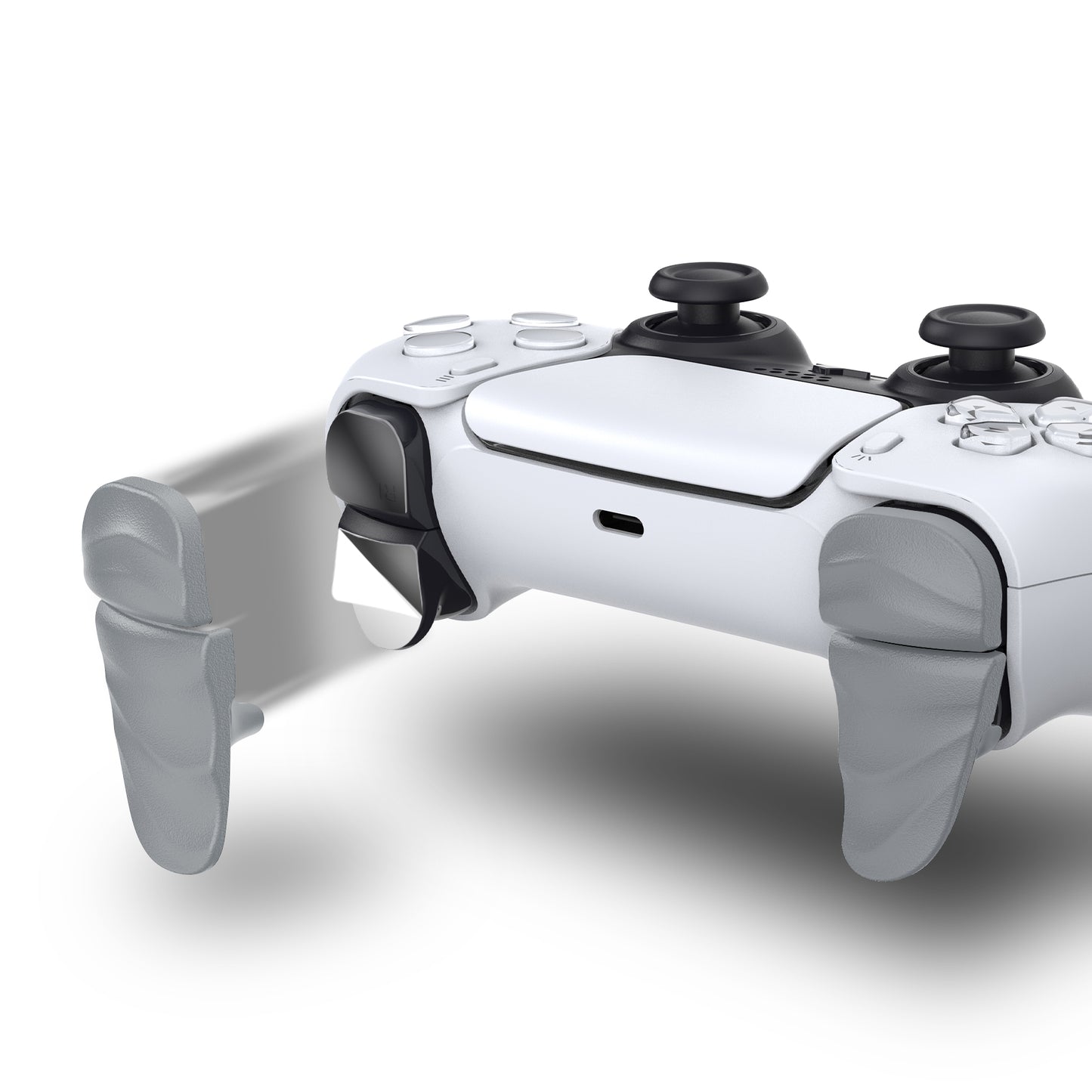 PlayVital Dune 2 Pairs Trigger Stop Shoulder Buttons Extension Kit for PS5 & PS5 Edge Controller & PS Portal Remote Player - New Hope Gray PlayVital