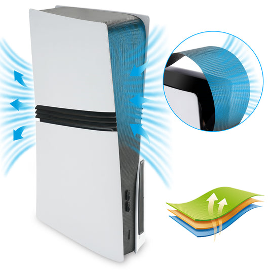 PlayVital Dust Filter & Silicone Plug Set for PS5 Pro Console, Anti-Dust Protection Accessories for PS5 Pro Console with Silicone Port Covers - Black PlayVital