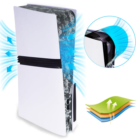 PlayVital Dust Filter & Silicone Plug Set for PS5 Pro Console, Anti-Dust Protection Accessories for PS5 Pro Console with Silicone Port Covers - Digital Camouflage PlayVital