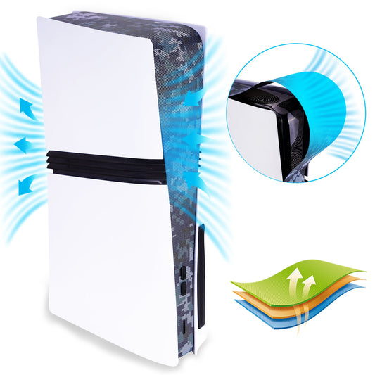 PlayVital Dust Filter & Silicone Plug Set for PS5 Pro Console, Anti-Dust Protection Accessories for PS5 Pro Console with Silicone Port Covers - Urban Digital Camo PlayVital