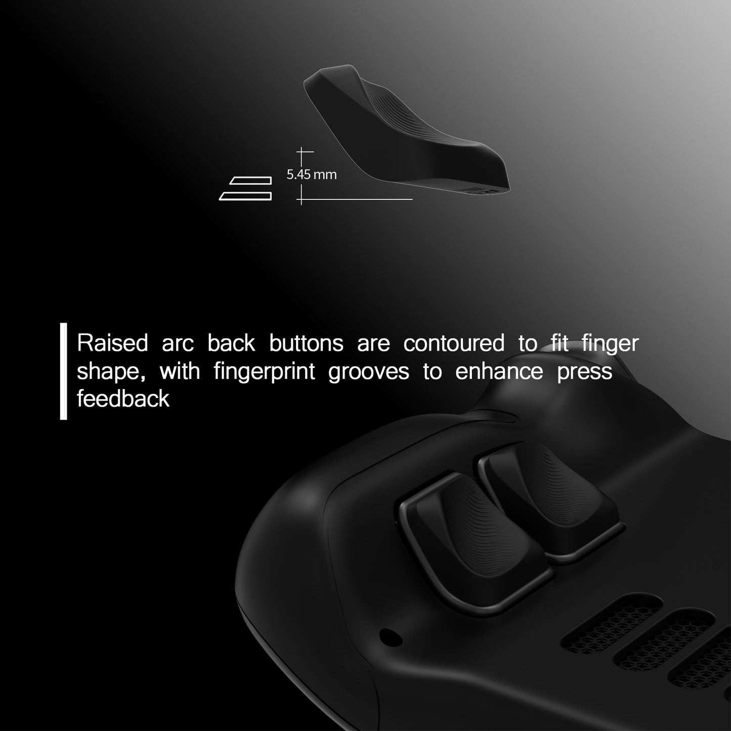 PlayVital Ergonomic Grip Back Button Enhancement Kit for Steam Deck LCD, Anti-Slip Silicone Trigger Grips for Steam Deck OLED – Black PlayVital